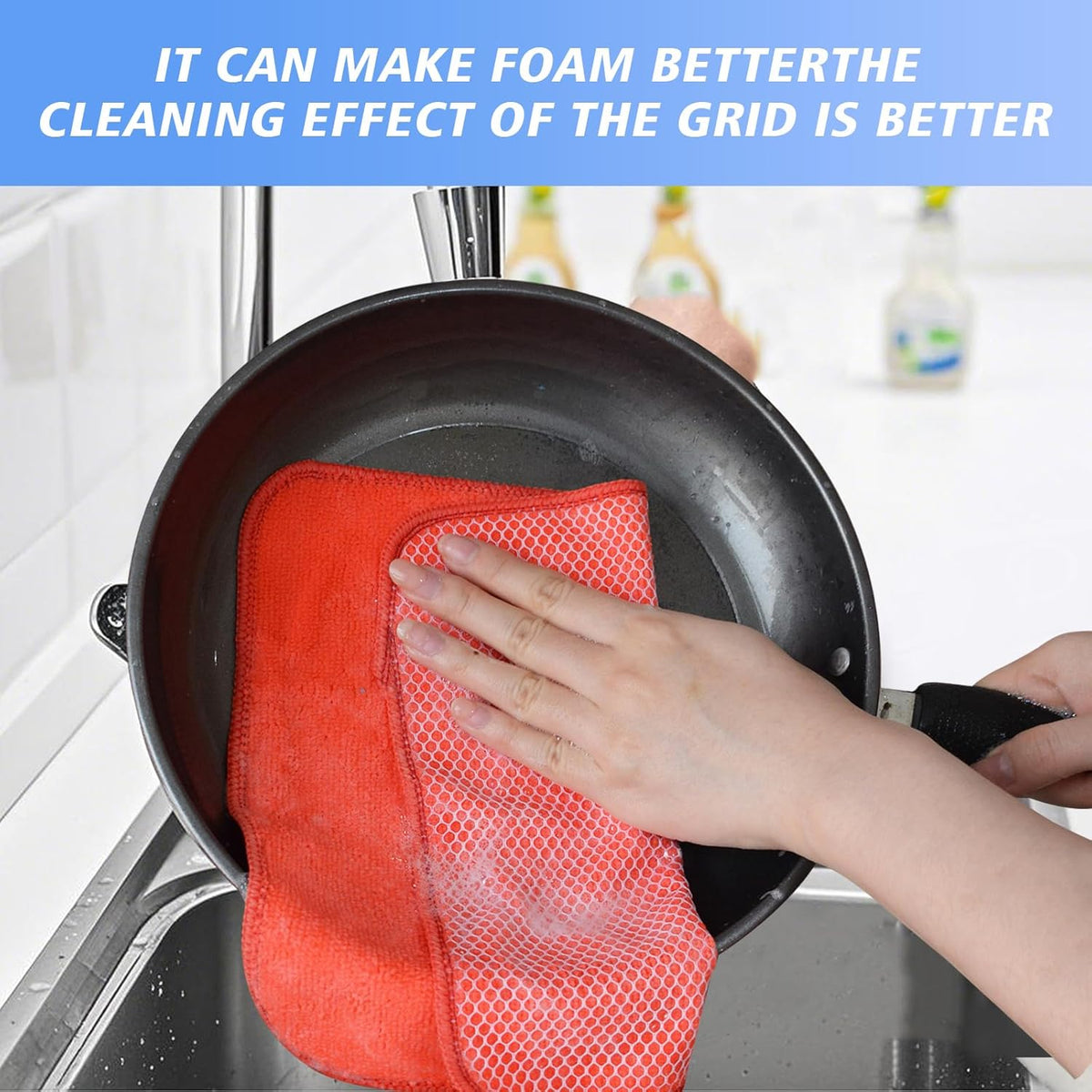 KinHwa Kitchen Washcloths for Dishes Absorbent Microfiber Dish Cloths Quick Dry Dish Rags with Poly