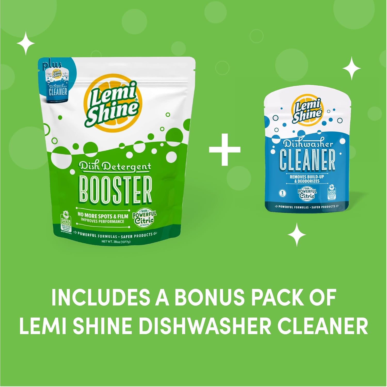 Lemi Shine Natural Dish Detergent Booster - Hard Water Stain Remover - Multi-Use Citric Acid