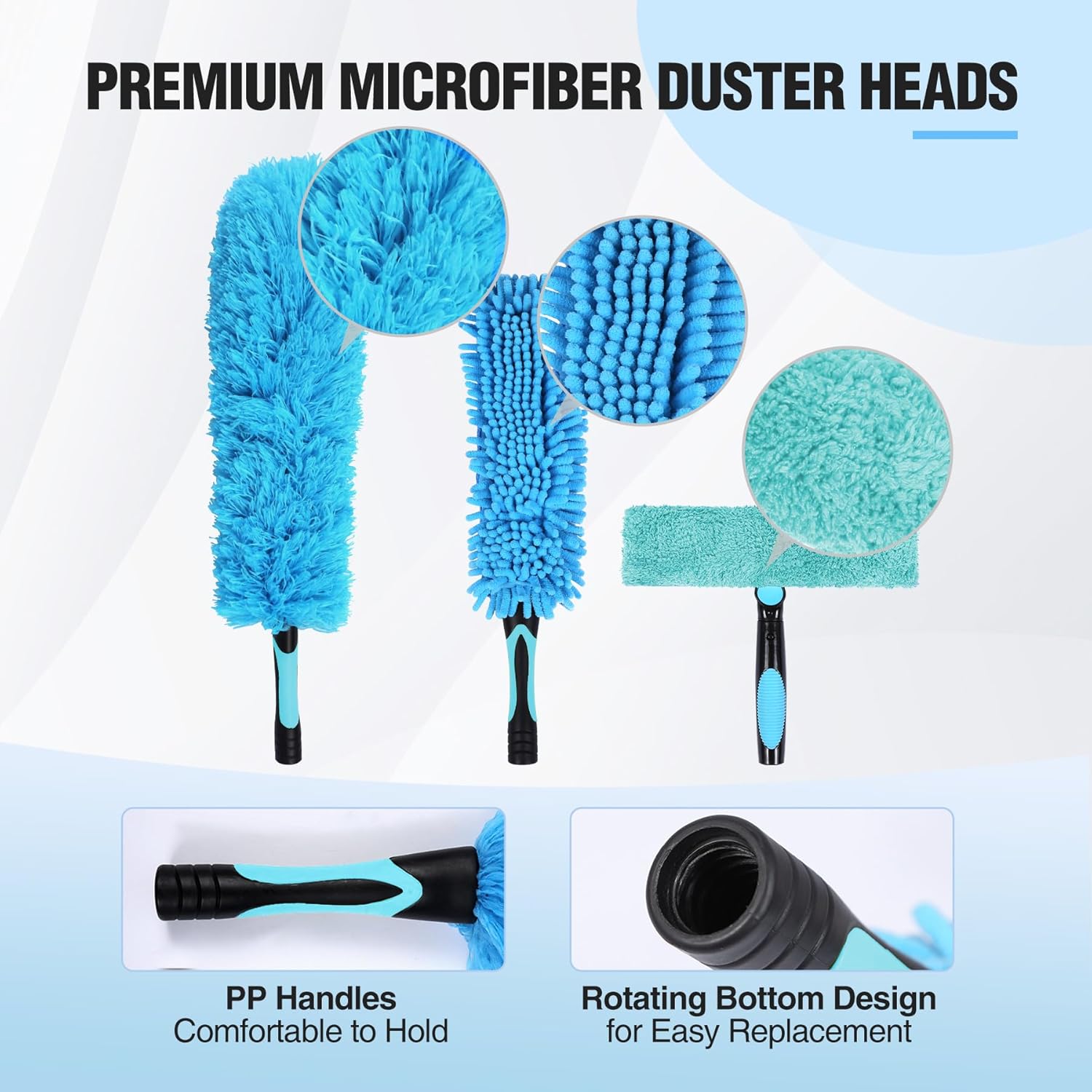 Lineslife Cobweb Duster,Washable Cleaning Duster Kit with Flexible Microfiber Duster Head, 1 *