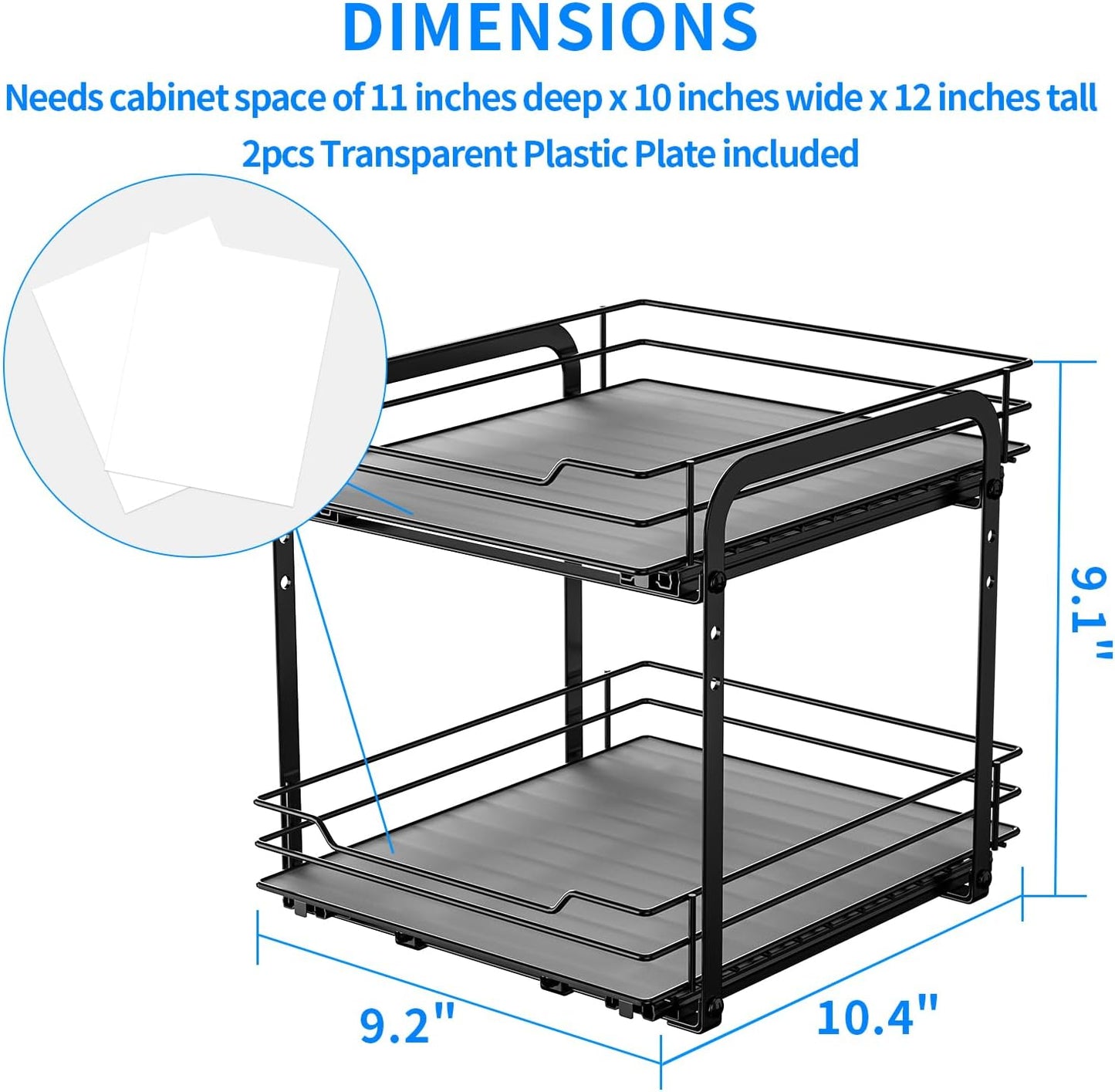 RCHYFEED Spice Rack Organizer for Cabinet, 2 Tier Pull Out Spice Racks for Inside Cabinets &