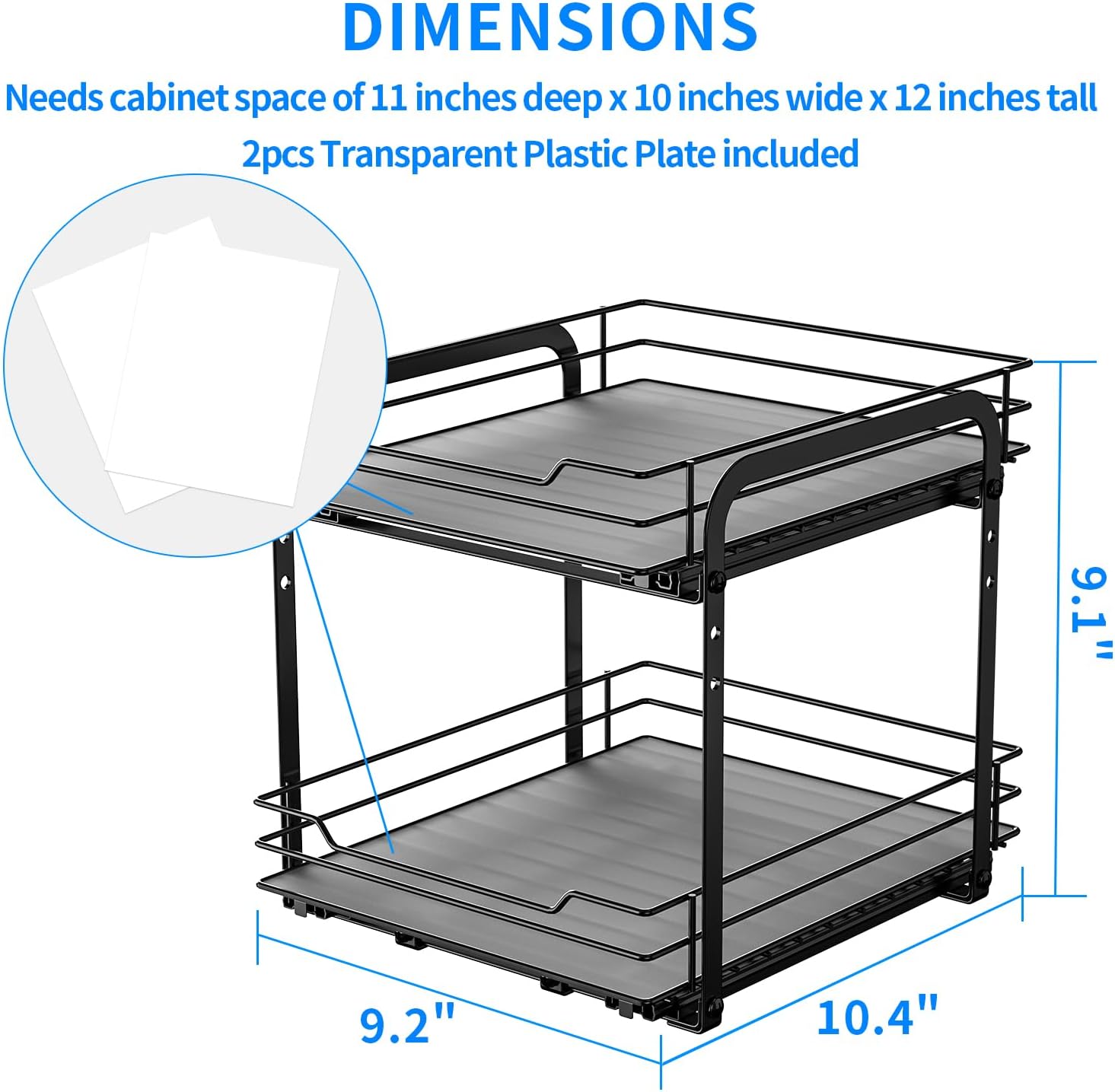 RCHYFEED Spice Rack Organizer for Cabinet, 2 Tier Pull Out Spice Racks for Inside Cabinets &