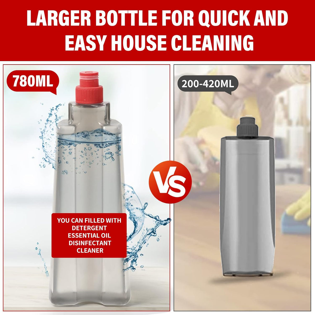 Mop for Floor Cleaning, Professional 18 Inch Washable Reusable 3 Pads Refills and Refillable Spray