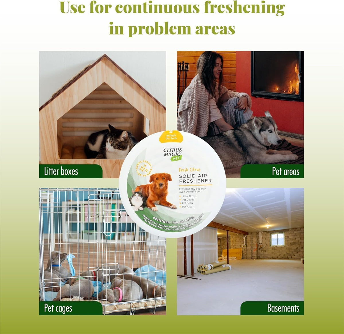 Citrus Magic Pet Odor Absorbing Solid Air Freshener for Home, Air Purifier, Fresh Citrus, Must have