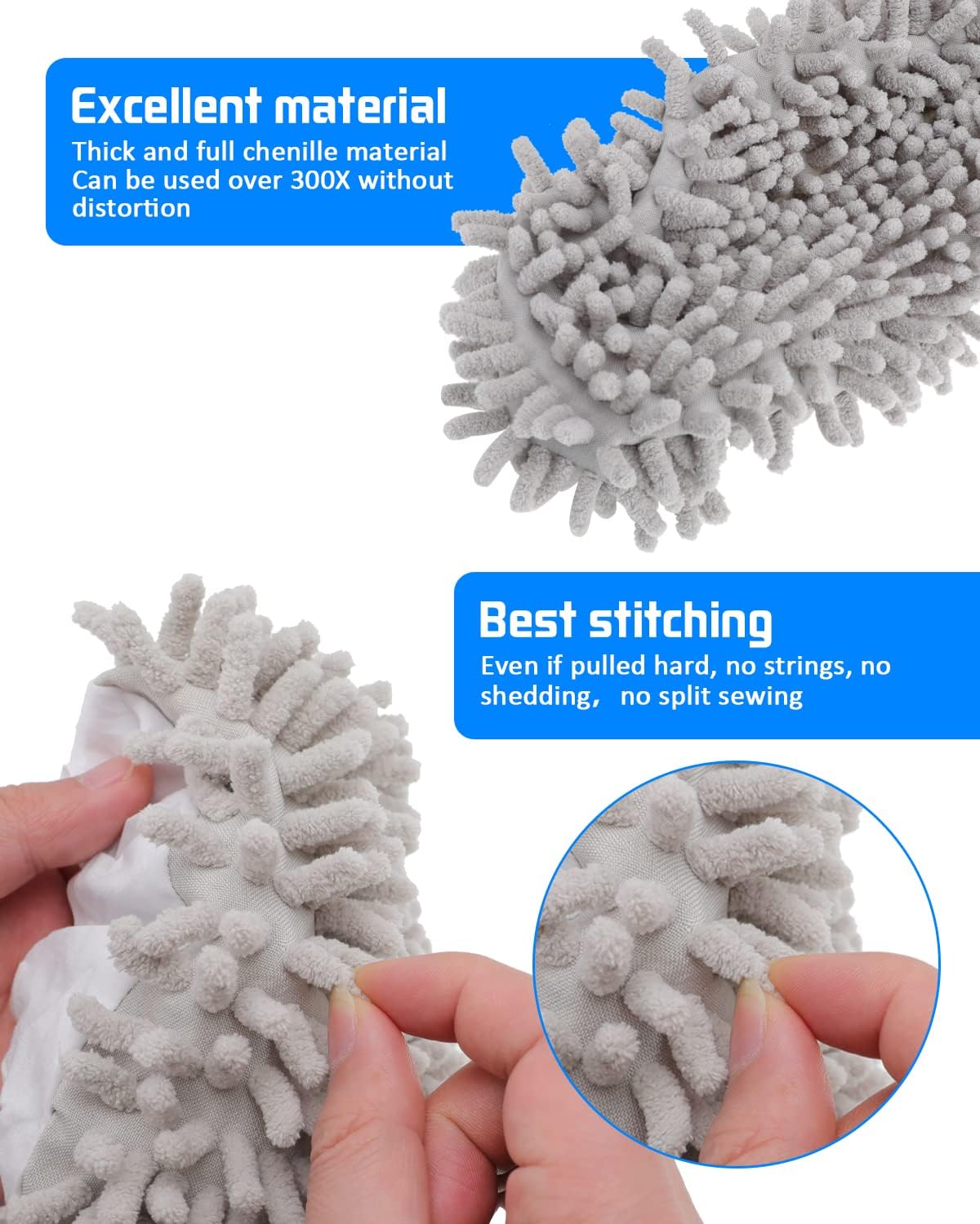 8 Pcs Mop Slippers Socks Floor Cleaning,Microfiber Shoe Covers dust Washable Reusable for Woman Man