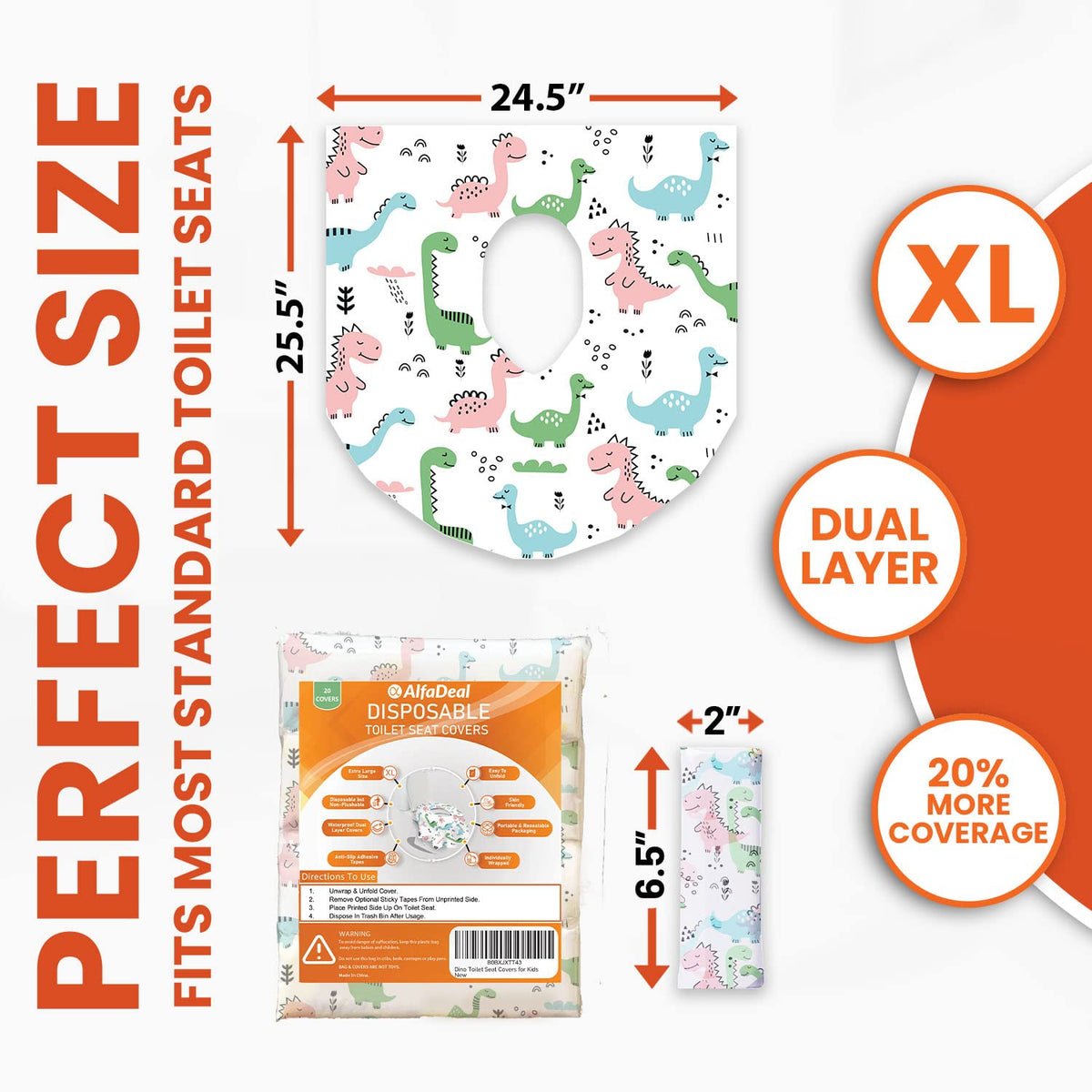 20 Extra Large Toilet Seat Covers Disposable for Kids & Adults-Toilet Covers Disposable for