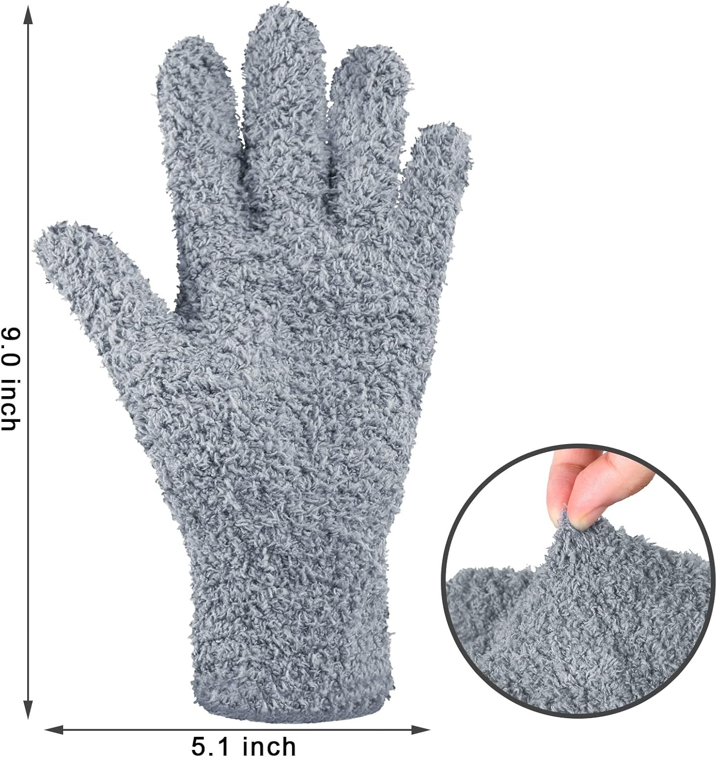 Bencailor 6 Pairs Microfiber Dusting Gloves, Dusting Cleaning Gloves Microfiber Gloves for Plants