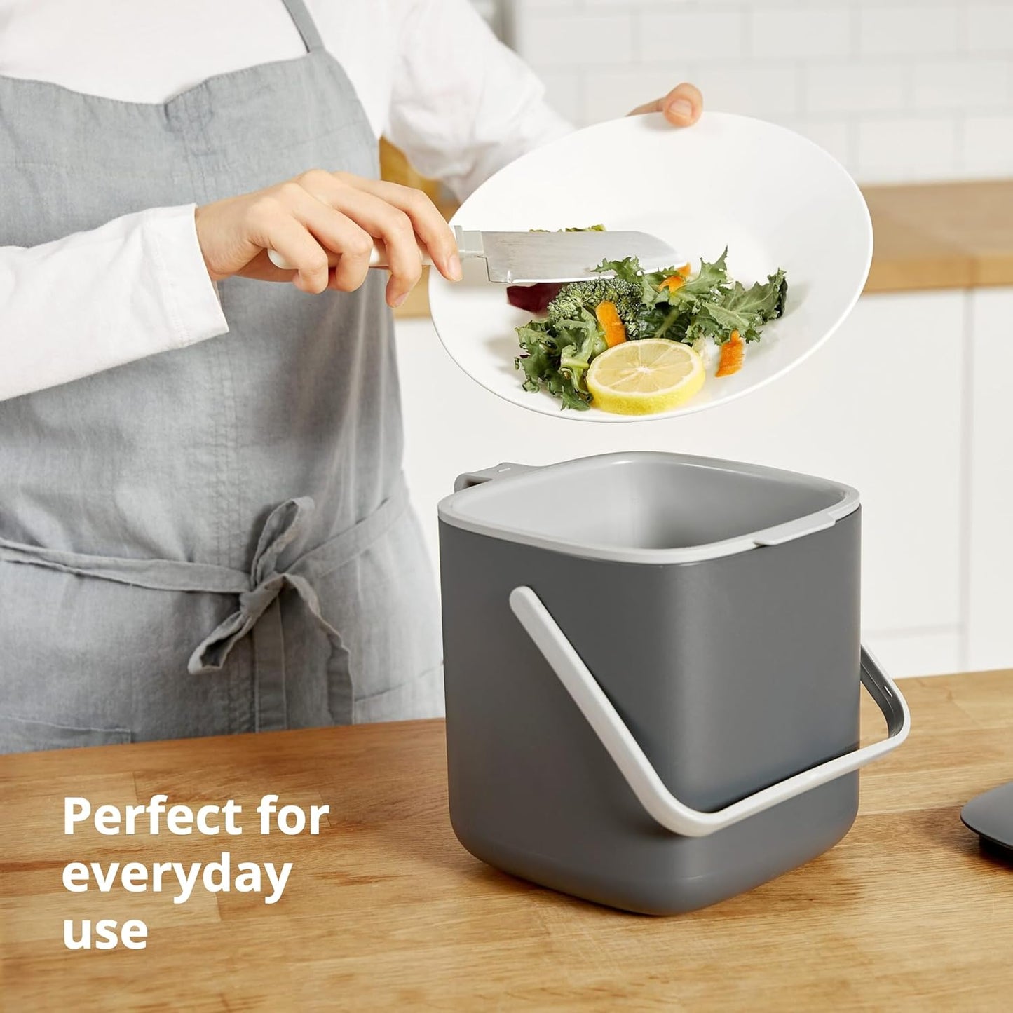 BLUE GINKGO Kitchen Compost Bin [2.6L / 0.69 GAL] – Filter-Free, Odor-Tight Countertop Food Waste