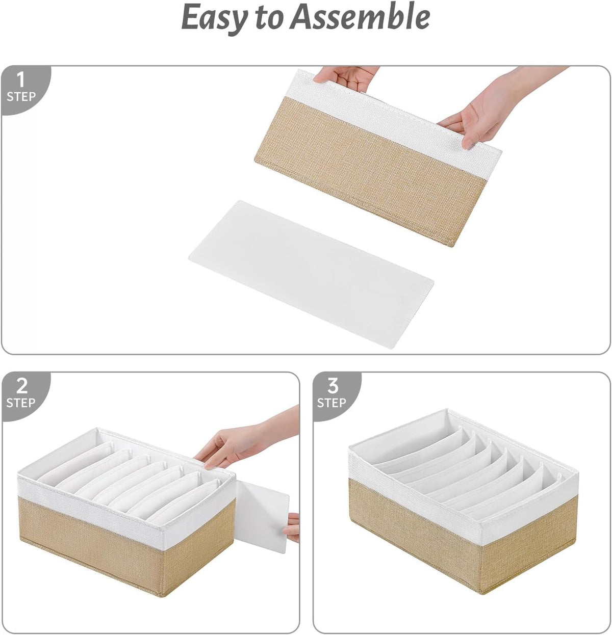 4 Packs T-shirt Drawer Organizers for Clothing,8 Grids Compartment Wardrobe Storage Box, Washable