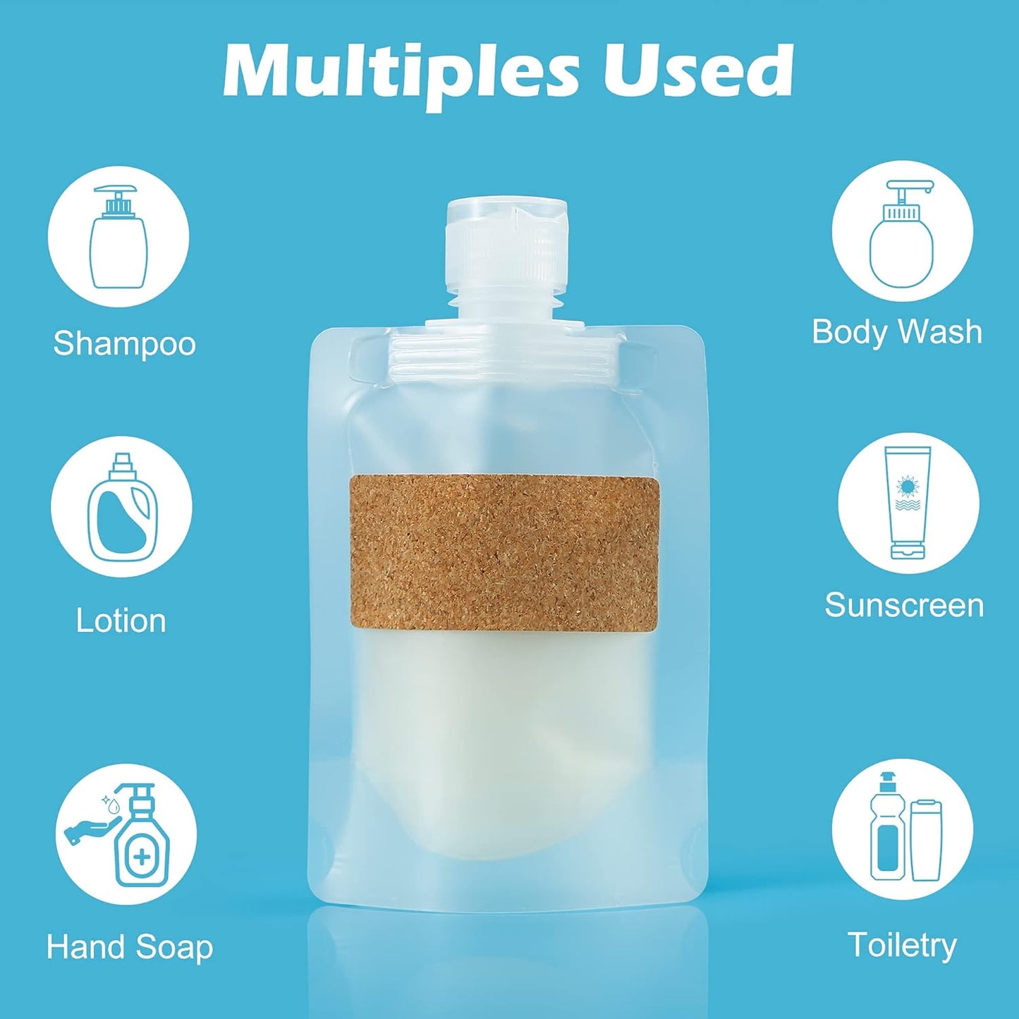 TailaiMei 12 Pieces Travel Pouches for Toiletries, TSA Approved Portable Travel Size, Refillable
