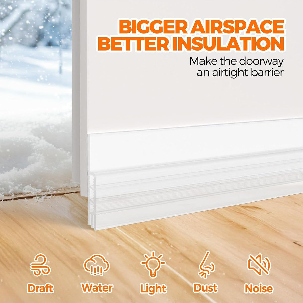 Holikme Weather Stripping 41 inch Door Draft Stopper Under Door Draft Blocker Doors Sweep Noise