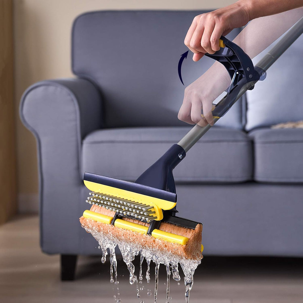 Yocada Sponge Mop Home Commercial Use Tile Floor Bathroom Garage Cleaning Total 2 Sponge Heads NOT