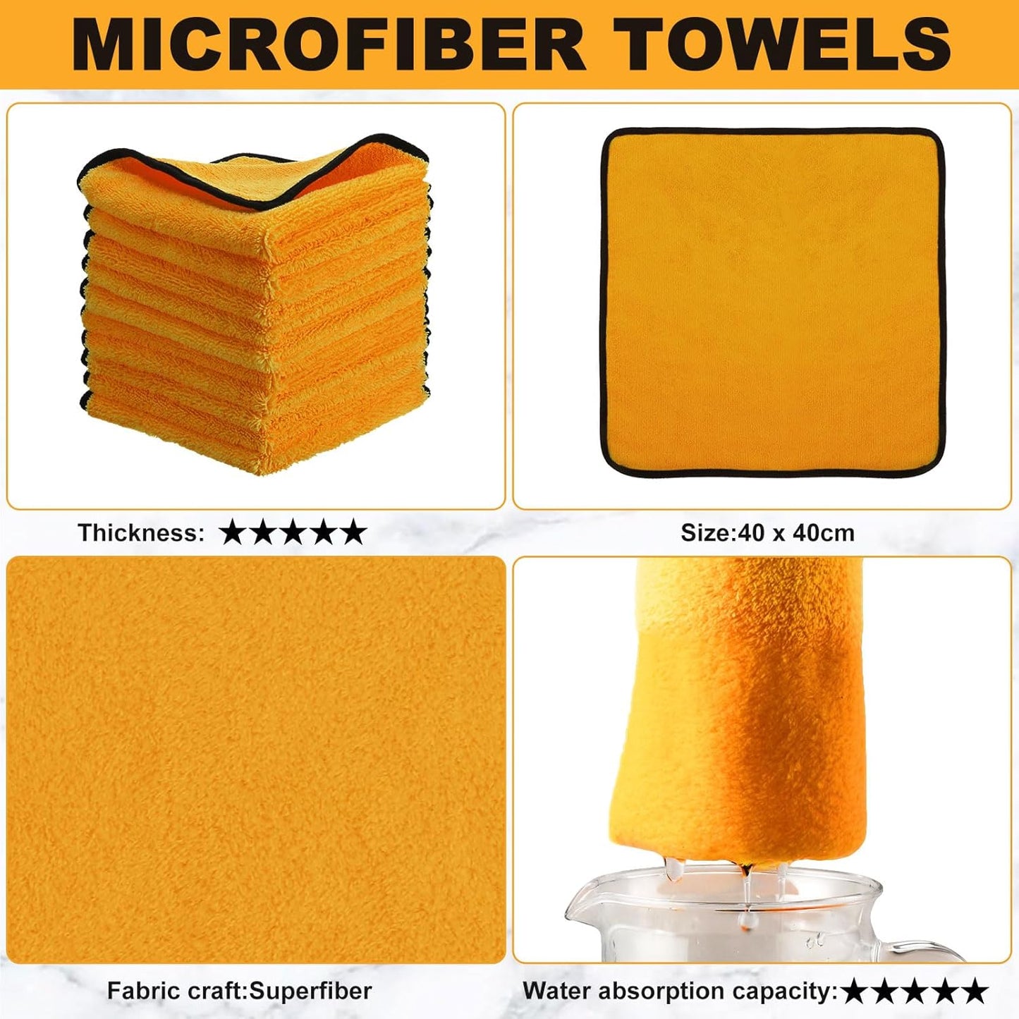 Tallew 80 Pcs Microfiber Towels 16 Inch x 16 Inch Microfiber Cloth Car Drying Towels for Cars