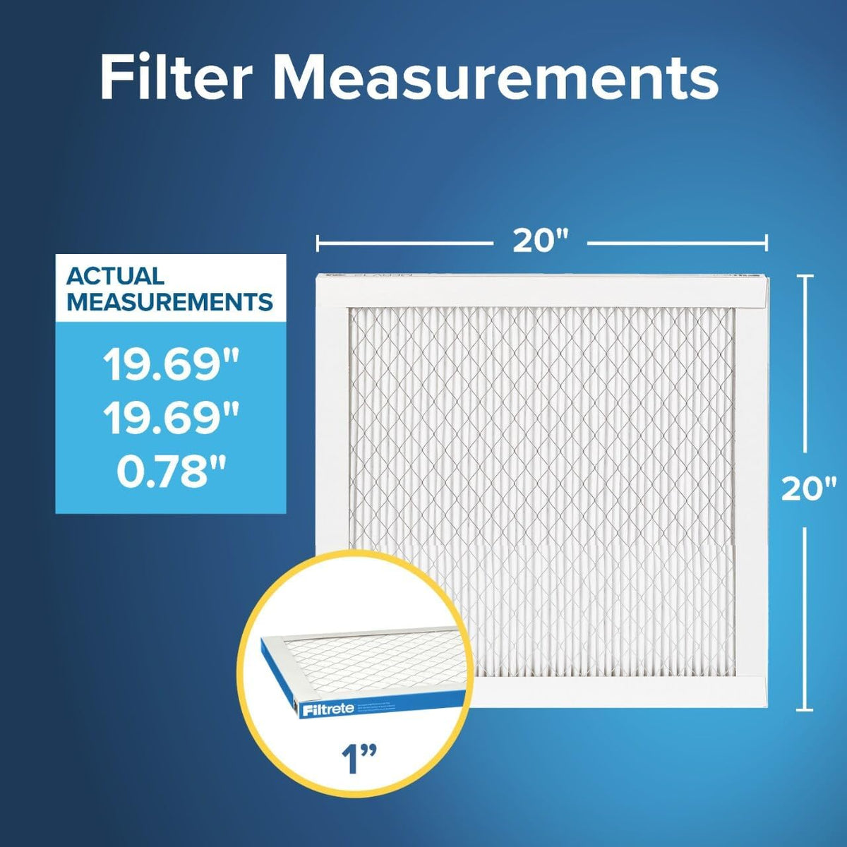 Filtrete 20x20x1 AC Furnace Air Filter, MERV 13, MPR 1900, Premium Allergen, Bacteria & Virus