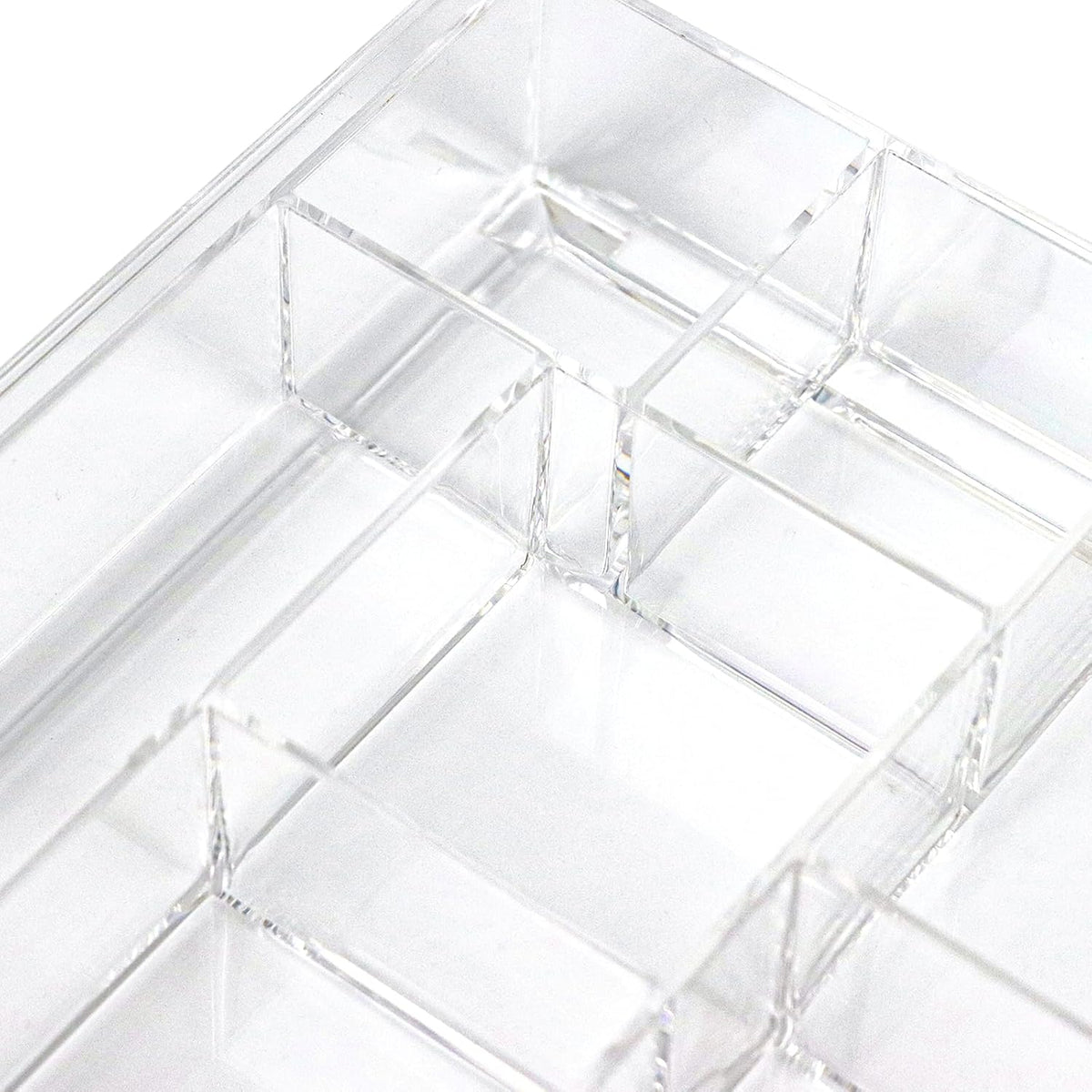 8-Section Clear Drawer Organizer, Large Acrylic Drawer Divider Tray for Desk,Bathroom,Office