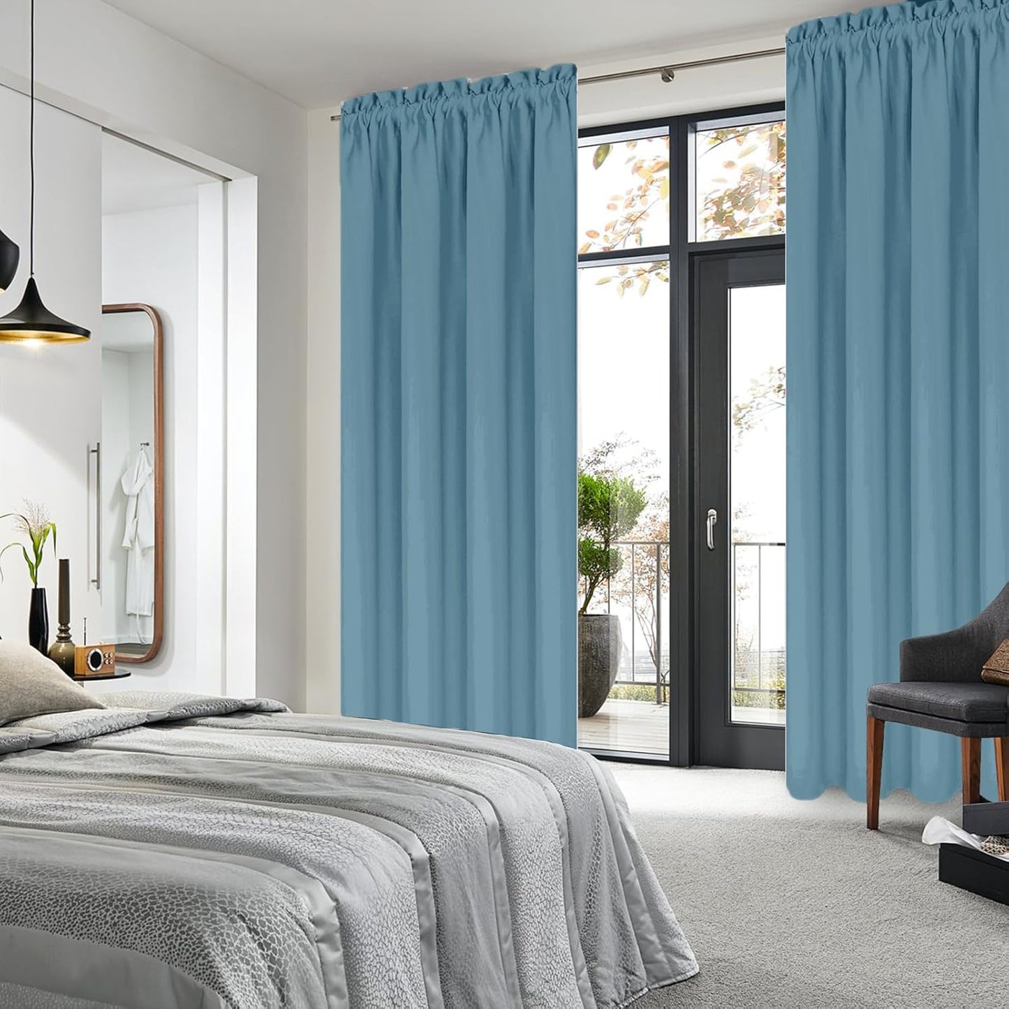 DWCN Blackout Curtains for Living Room Thermal Insulated, Energy Saving & Noise Reducing Bedroom