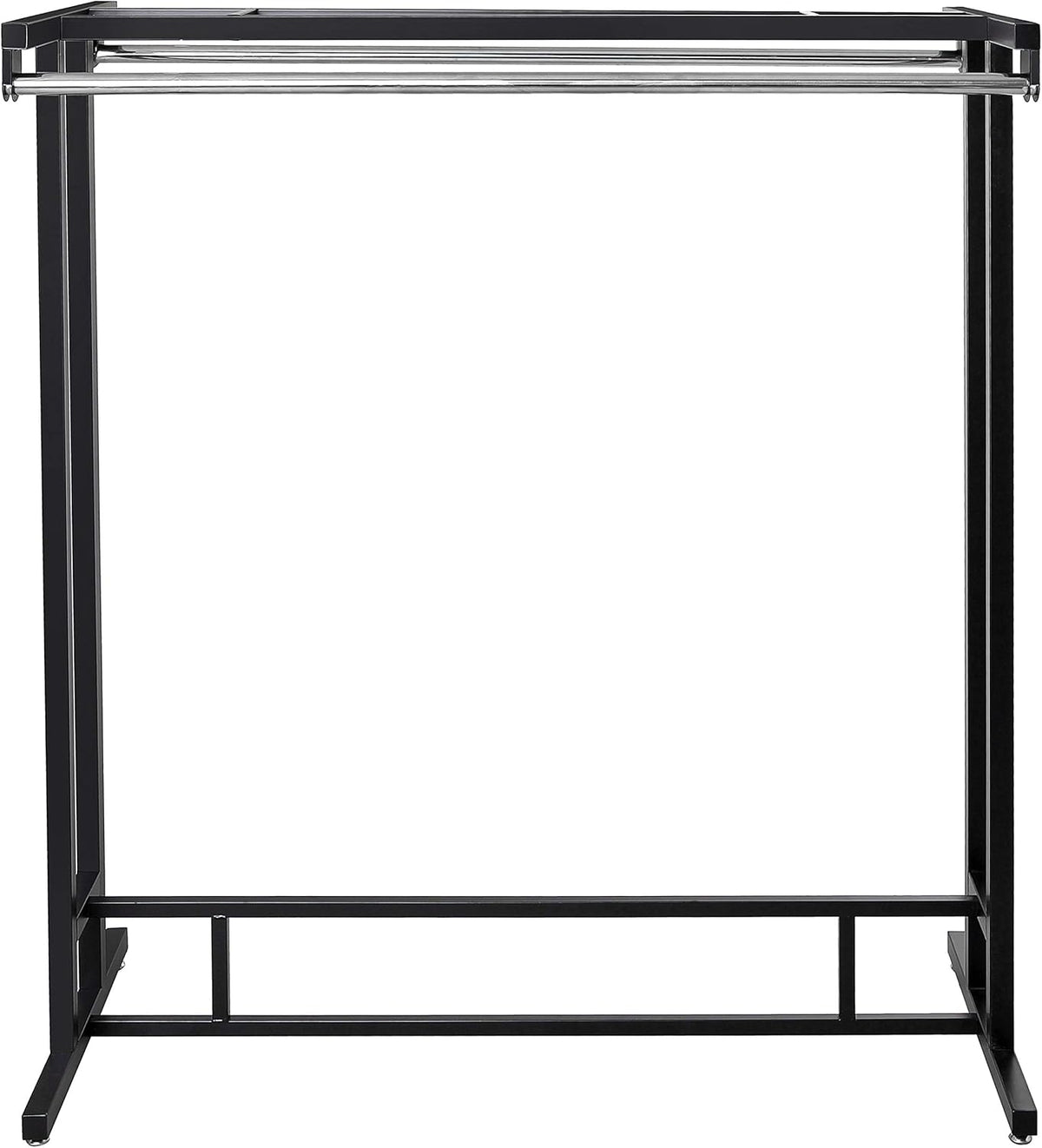 MyGift Black Stainless Steel Freestanding Garment Rack, Heavy Duty Double Rod Clothes Rack Clothing
