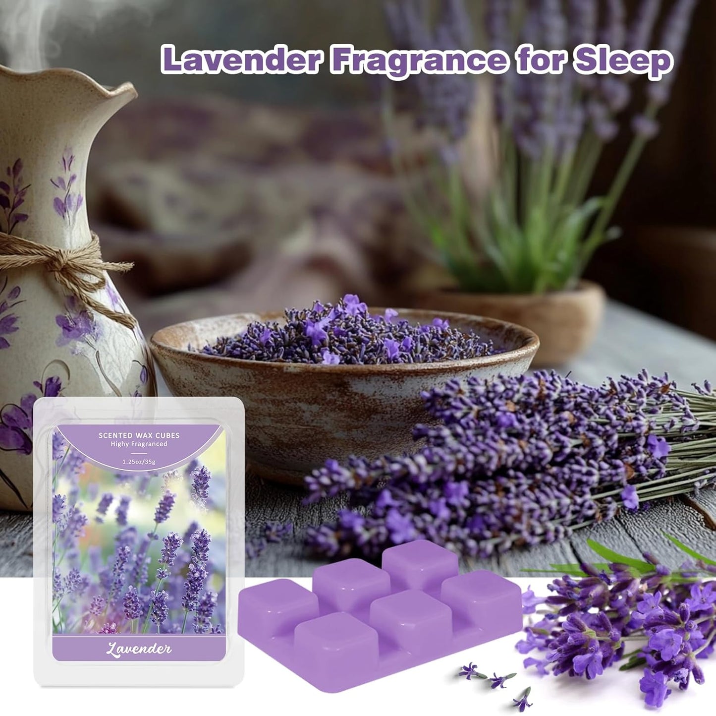 SCENTORINI Wax Melts Wax Cubes, Long Lasting Lavender Wax Melts for Sleep, Scentsy Wax Melts for