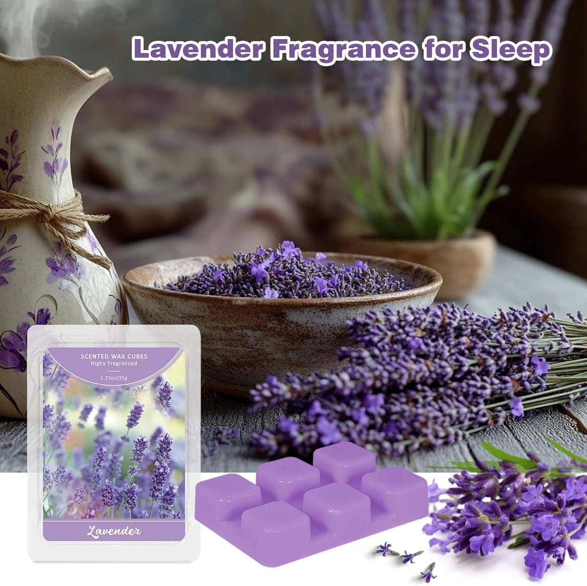 SCENTORINI Wax Melts Wax Cubes, Long Lasting Lavender Wax Melts for Sleep, Scentsy Wax Melts for