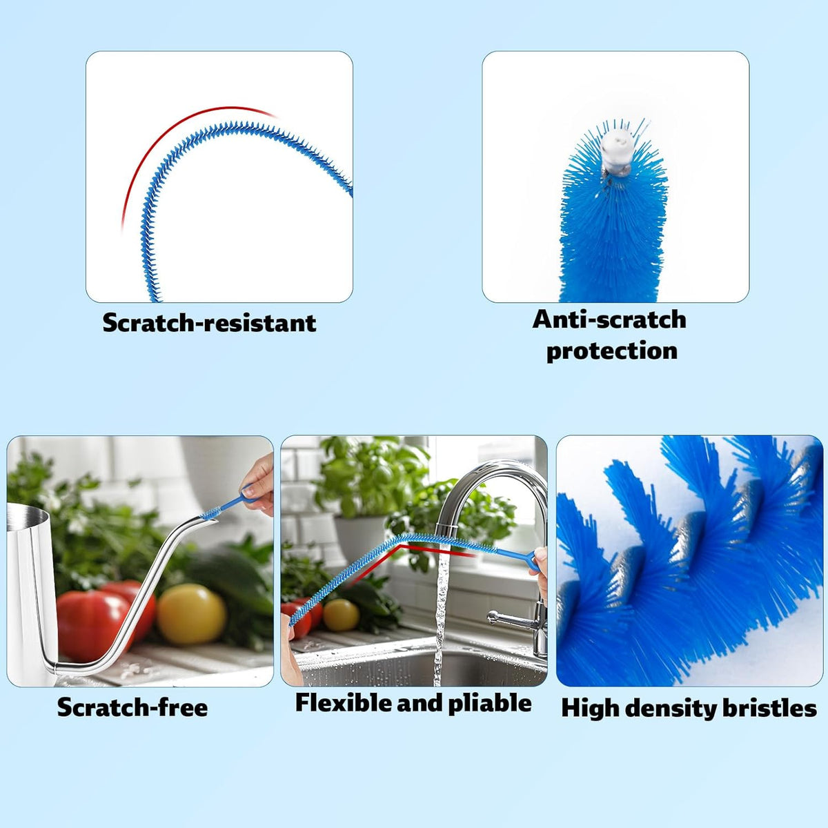 4pcs Straw Cleaner Brushes for Stanley, 12.4in Extra Long Full Bristles Replacement Coverage