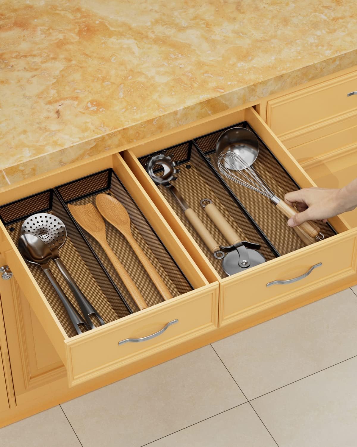 JANE EYRE kitchen drawer organizer - silverware utensil organizer for kitchen drawer,silverware