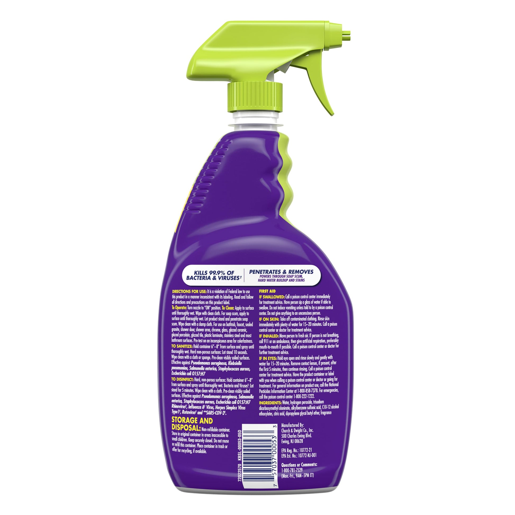 OxiClean Bathroom Cleaner, Shower, Tub & Tile, Powered by OxiClean Stainfighters, 32 oz