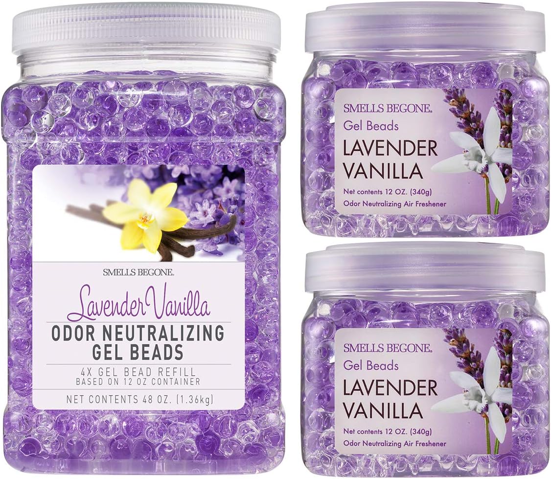 SMELLS BEGONE Odor Eliminator Gel Bead Value Pack - 72 oz - Air Freshener - Eliminates Odors in