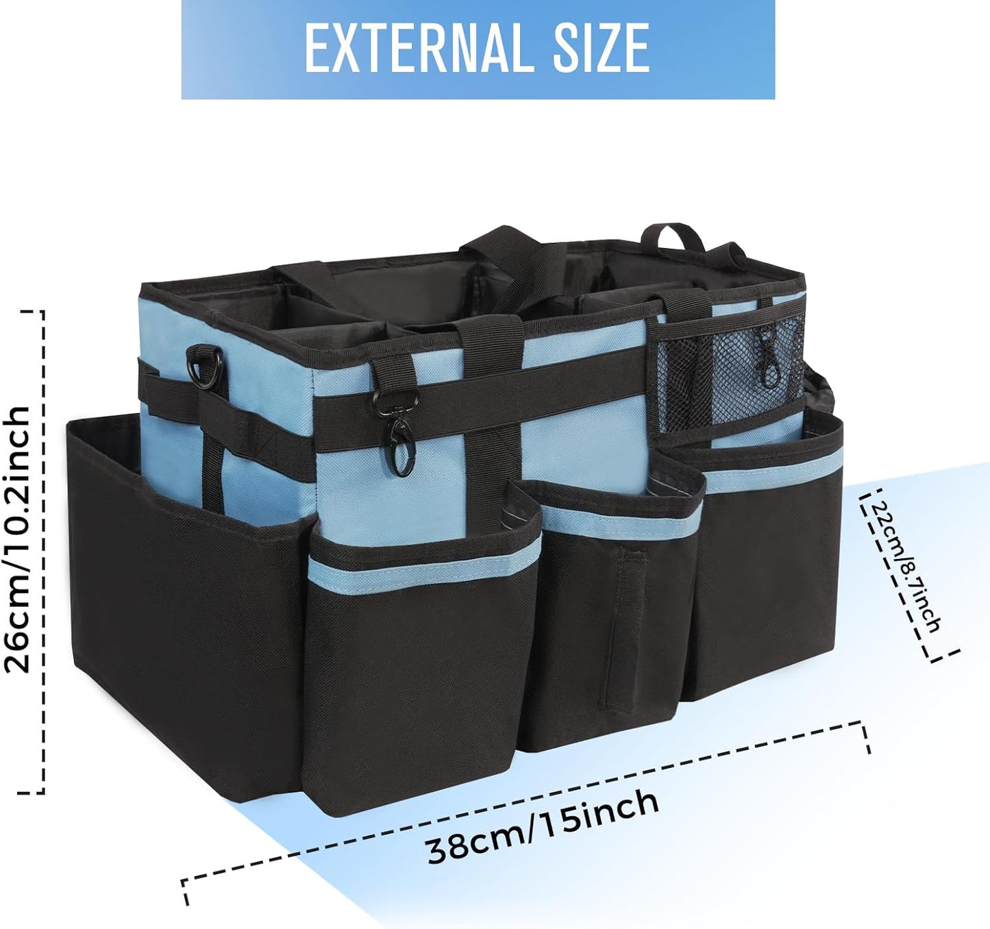Wearable Cleaning Caddy, Cleaning Caddy Supplies Organizer with Handle & Shoulder Straps for
