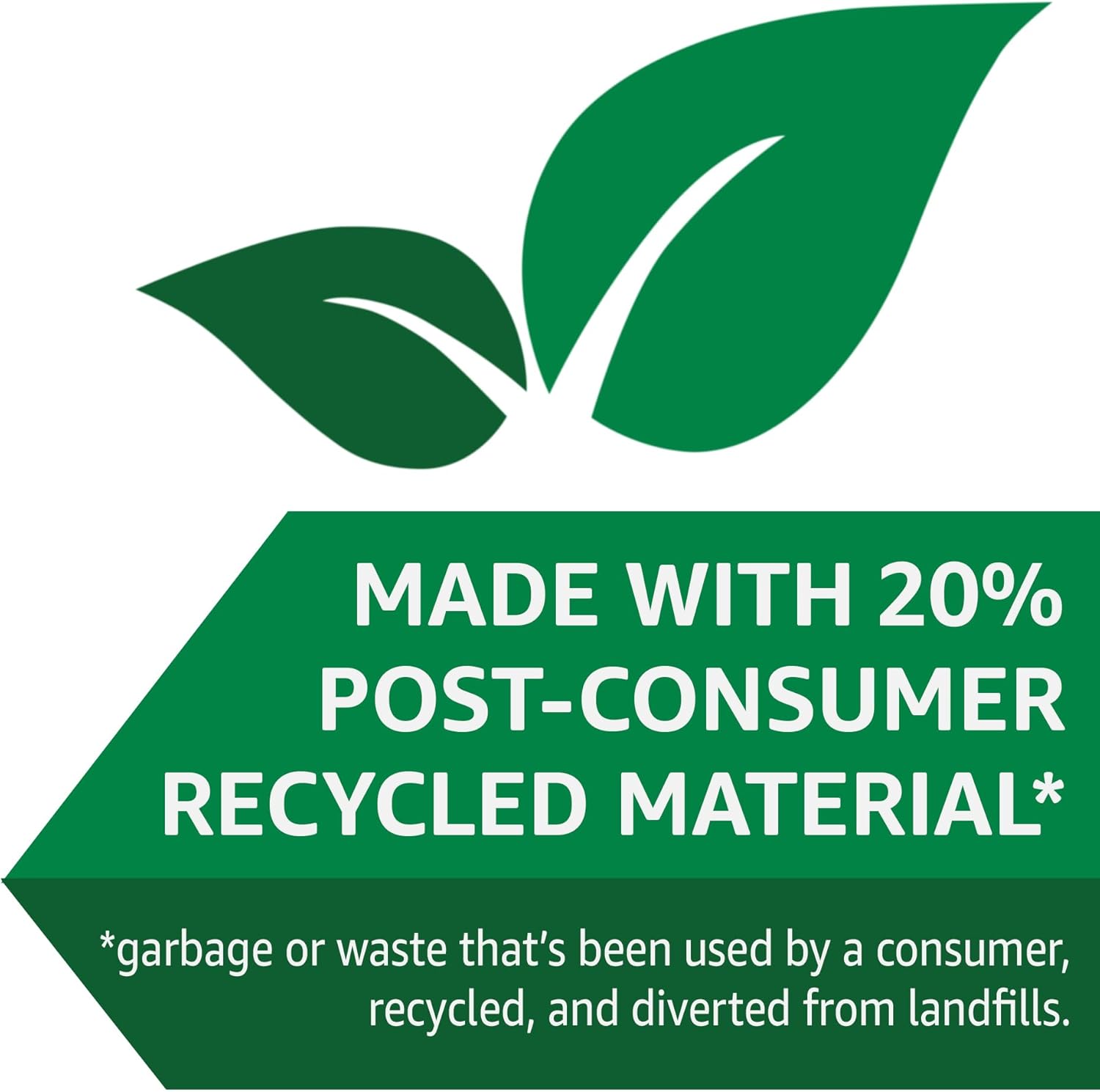 Amazon Basics 39 Gallon Lawn & Leaf Heavy Duty Drawstring Trash Bags, 20% Post Consumer Recycled