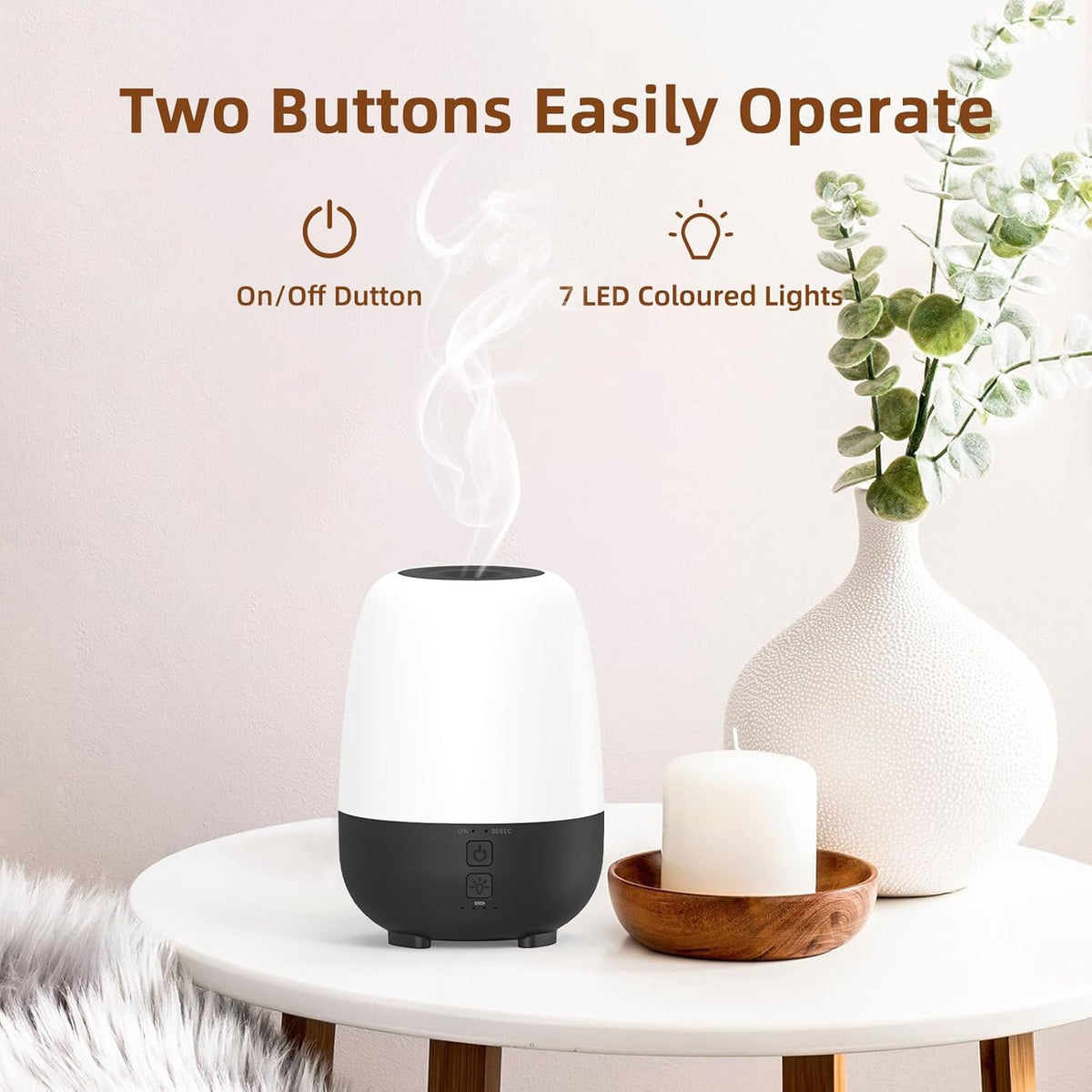 150ML Cordless Essential Oil Diffuser, Built-in 6000mAH Rechargeable Battery, 7 Hours Run Time, 7