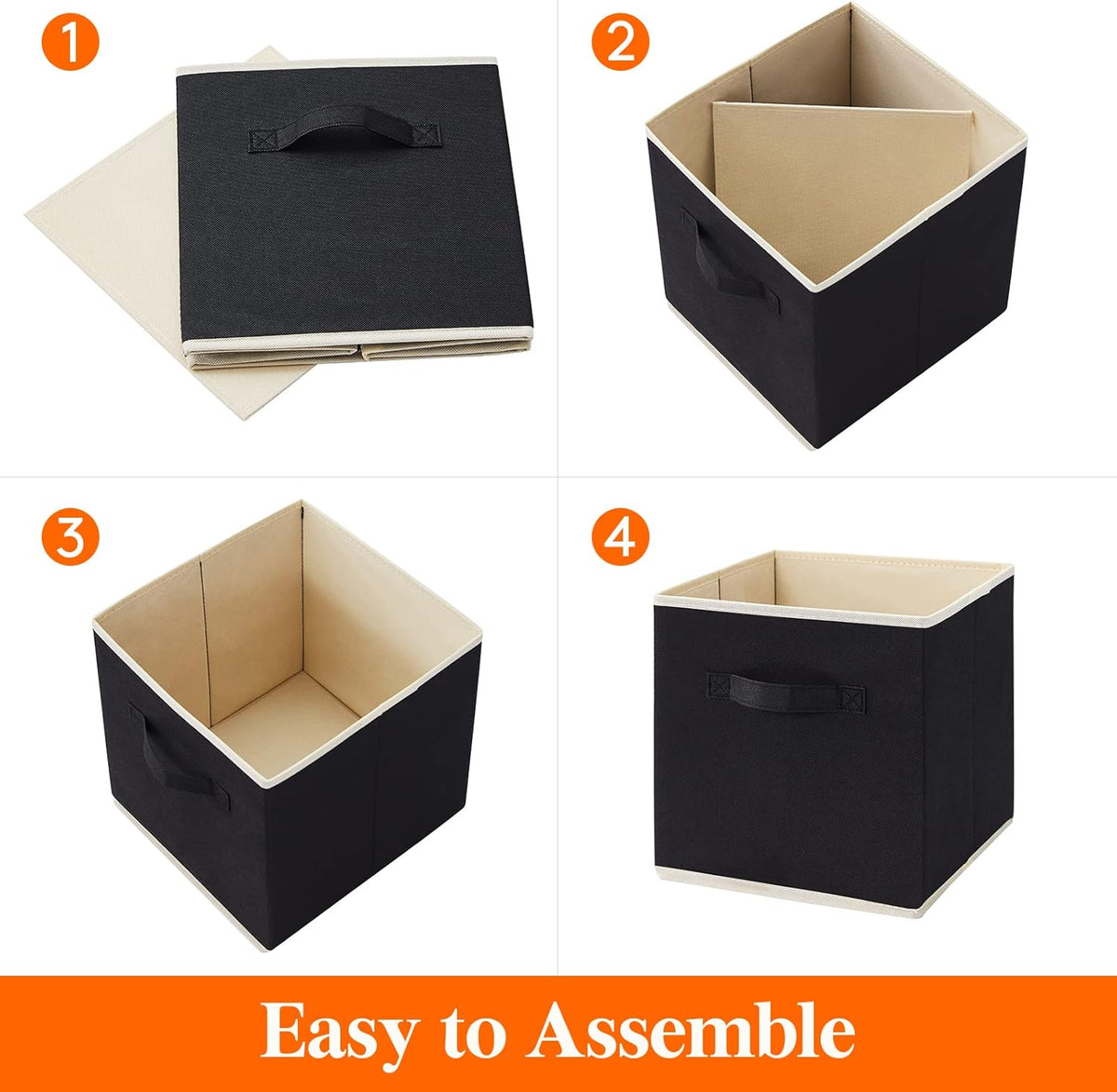 Lifewit Collapsible Fabric Storage Cubes Bins Set 11 Inch, Foldable Cubby Organizers Boxes, 6 Pack