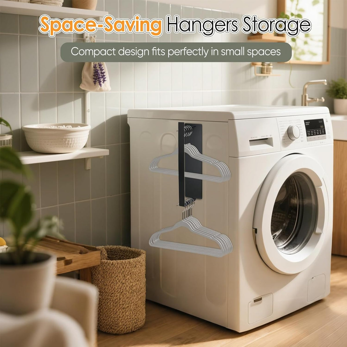 Magnetic Hanger Organizer, Strong Magnetic Hanger Holder for Washing Machine Dryer, Laundry Room