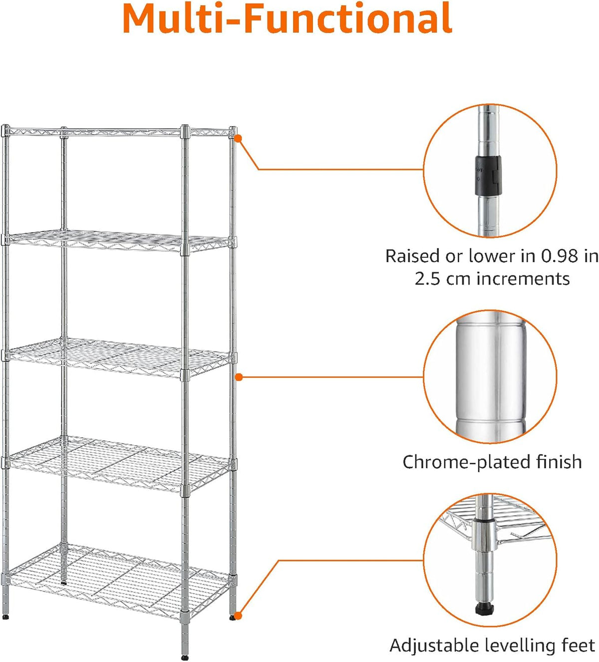 Amazon Basics 5-Shelf Adjustable, Storage Shelving Unit, (200 Pound Loading Capacity per Shelf)