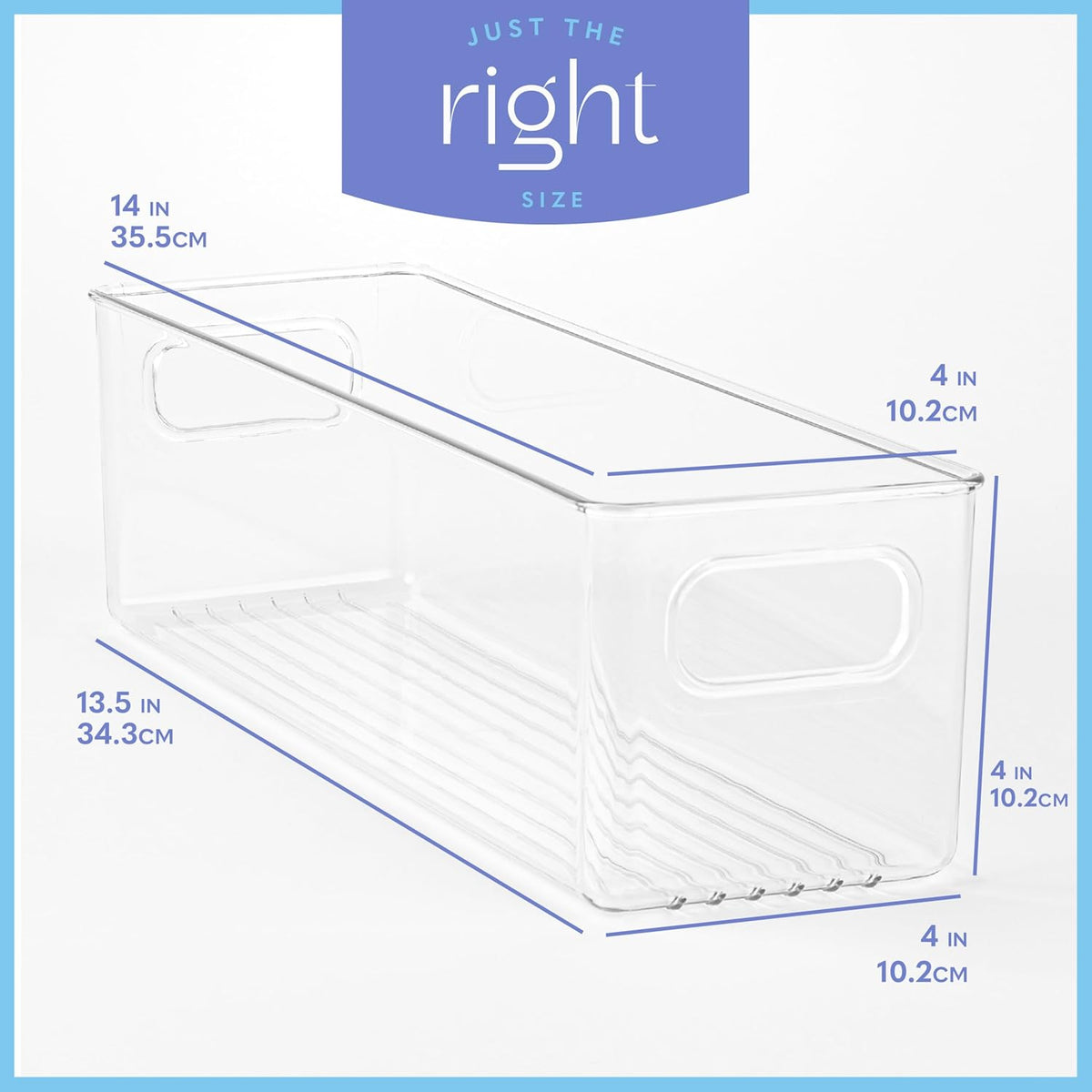 Plastic Food Storage 6 Pack Clear Container Bin with Handles for Organizing Kitchen, Pantry