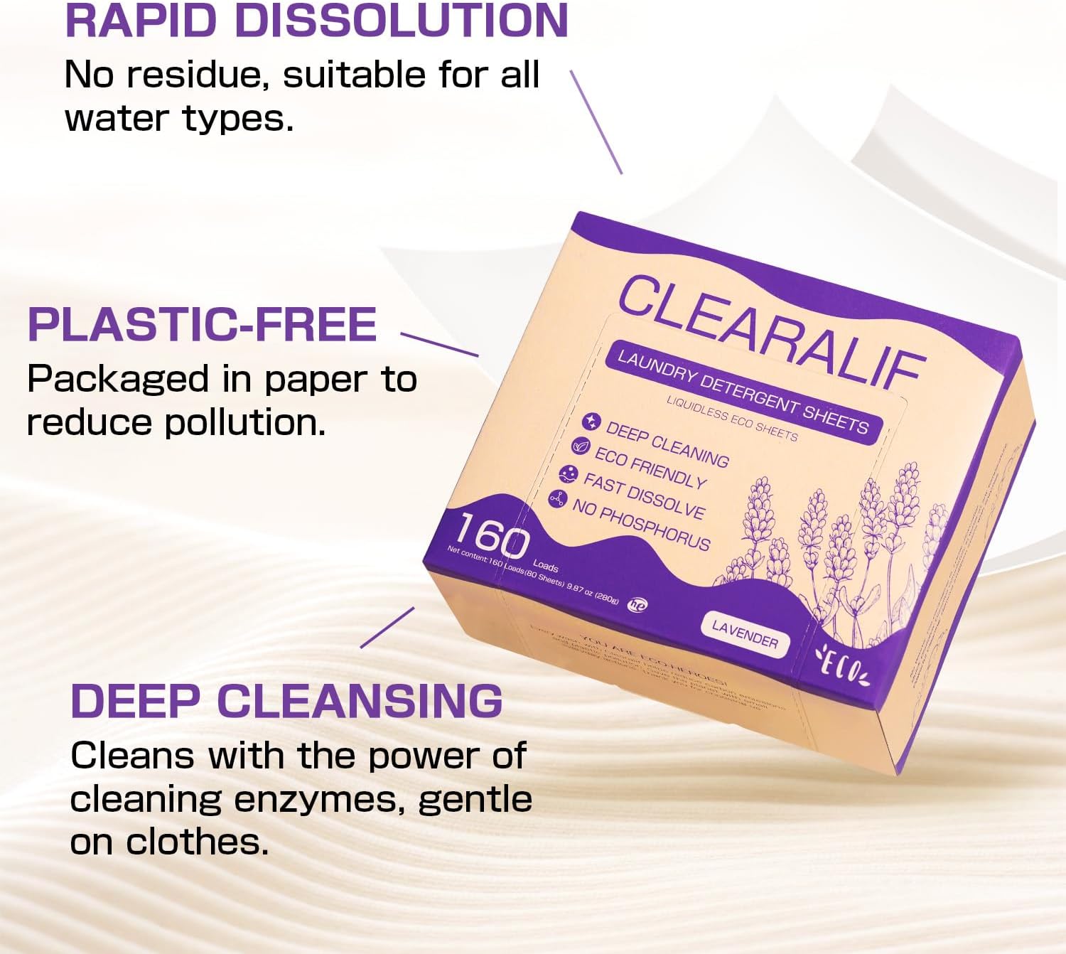 CLEARALIF All in One Laundry Detergent Sheets Kit, Lavender Scent, 160 Loads Laundry Sheets + 160