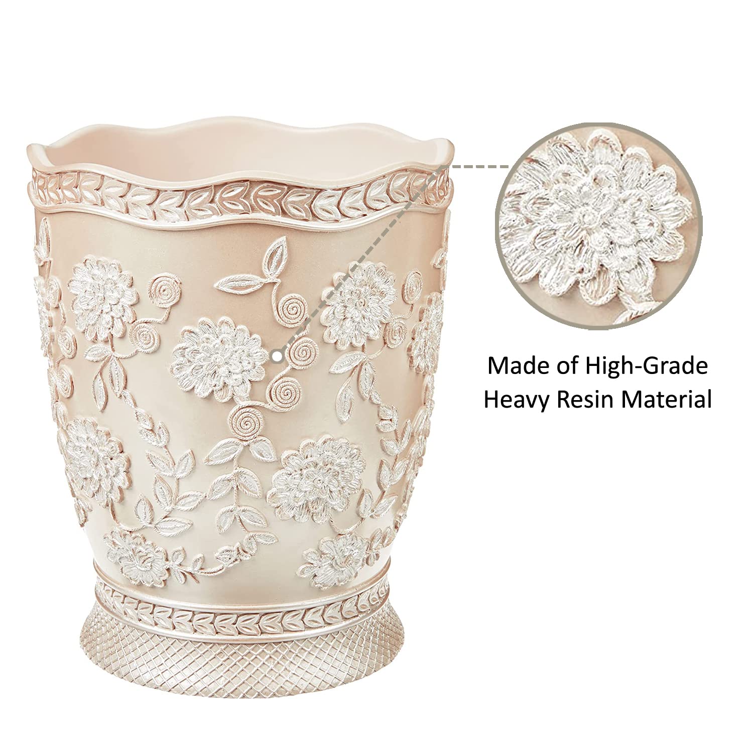 Zahari Home Decorative Trash Can for Bathroom, Office & Bedroom - 2.1 Gallons Stylish & Small Trash
