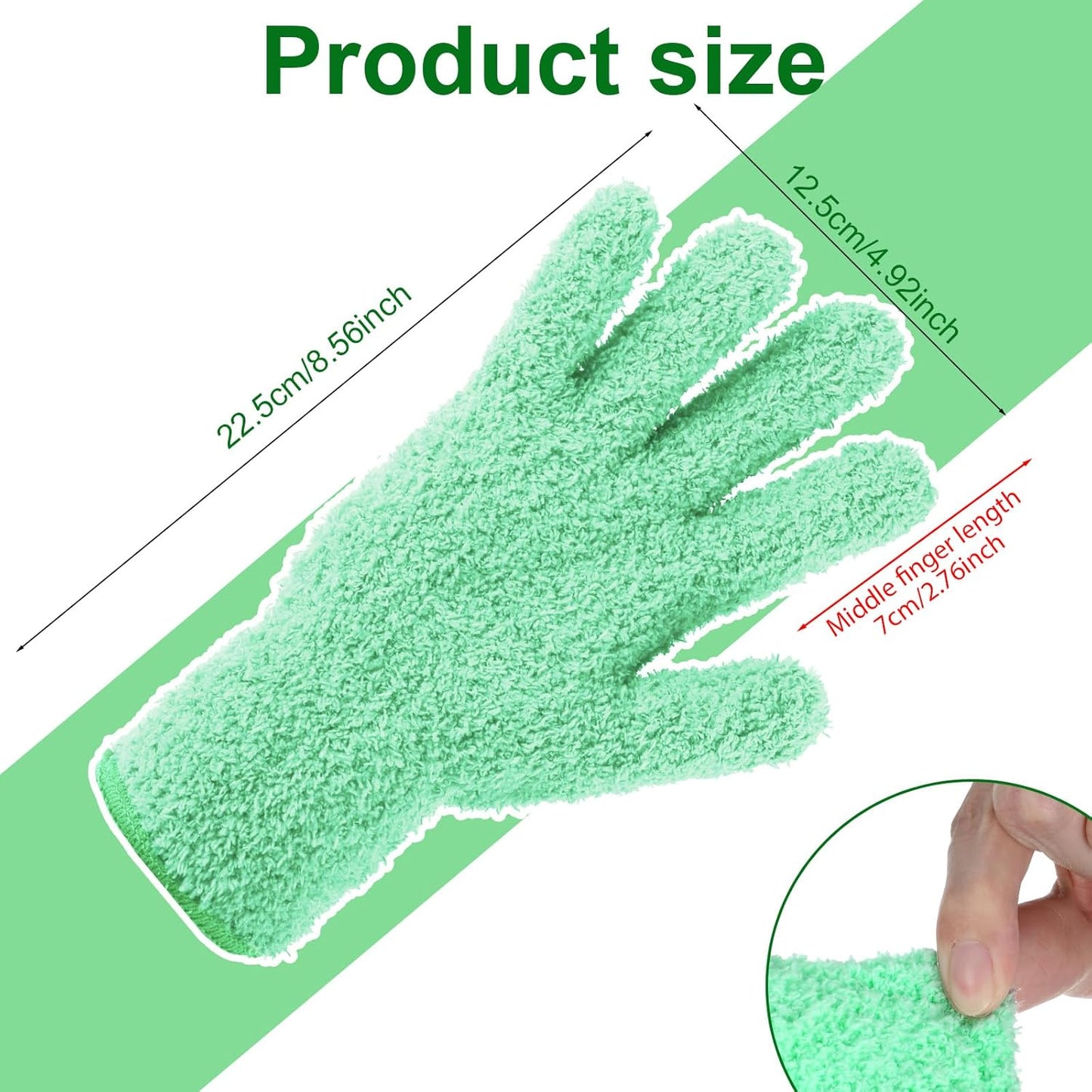 Plant Dusting Gloves, Microfiber Dusters for Cleaning Kitchen Indoor Mitt for House Use Desk Window