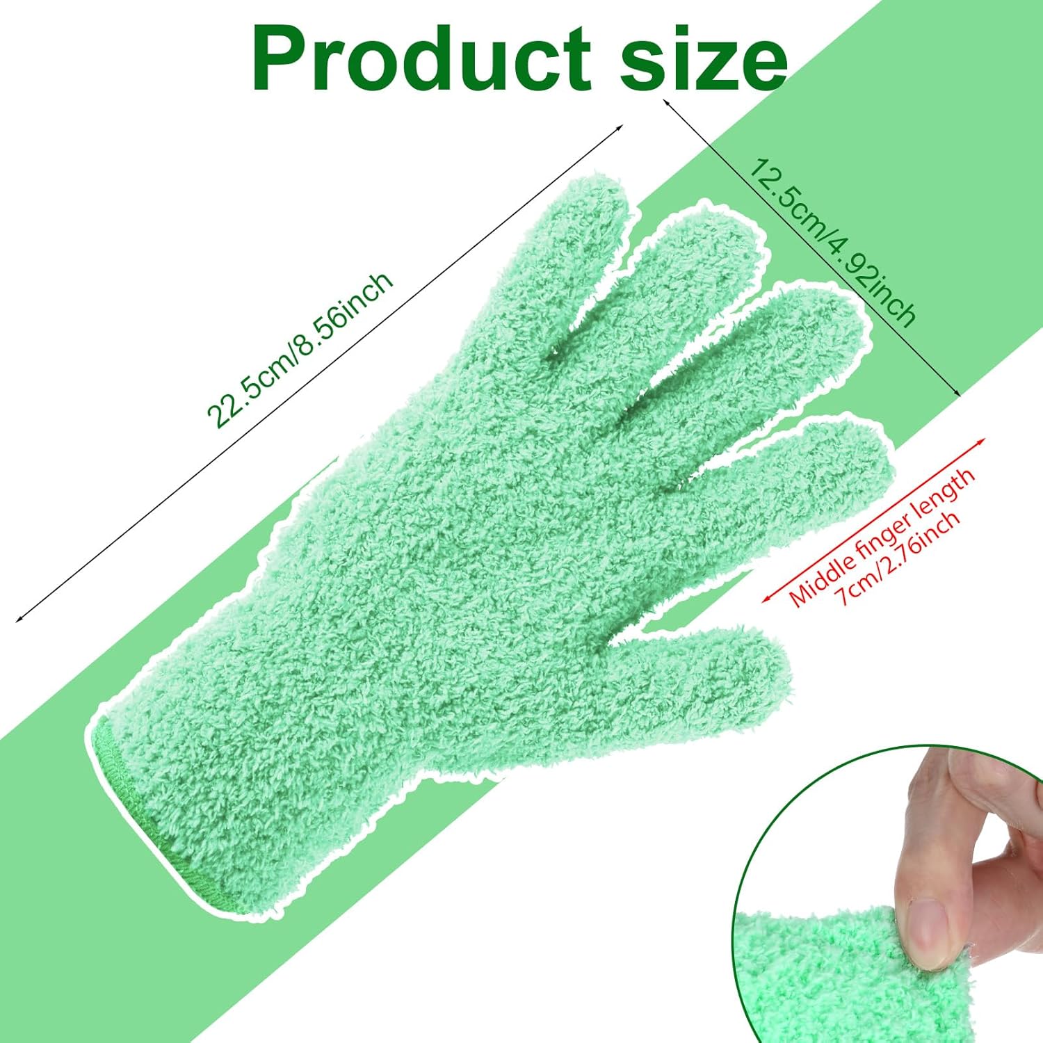 Plant Dusting Gloves, Microfiber Dusters for Cleaning Kitchen Indoor Mitt for House Use Desk Window