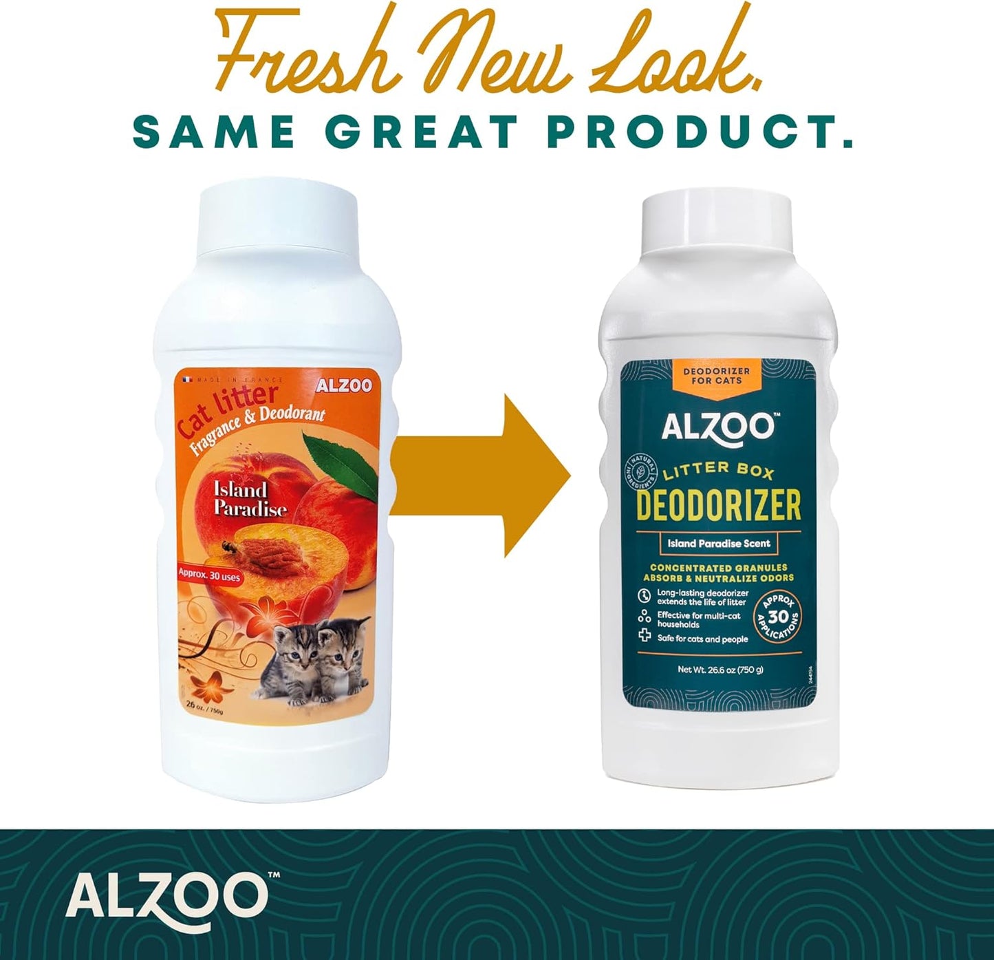 ALZOO Cat Litter Deodorizer, Concentrated Granules Absorb & Help Neutralize Odors, 100% Plant-Based