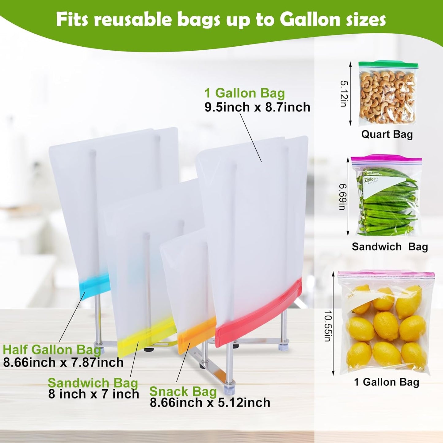 Plastic Bag Drying Holder, Bottle Drying Rack, Multifunctional Kitchen Grocery Bag Stand