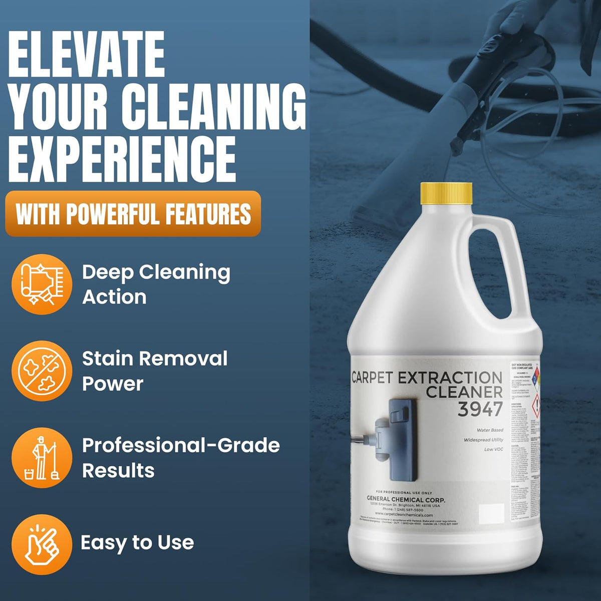 Carpet Extraction Cleaner - Water-Based Professional Deep Clean Carpet Cleaner Solution for Machine