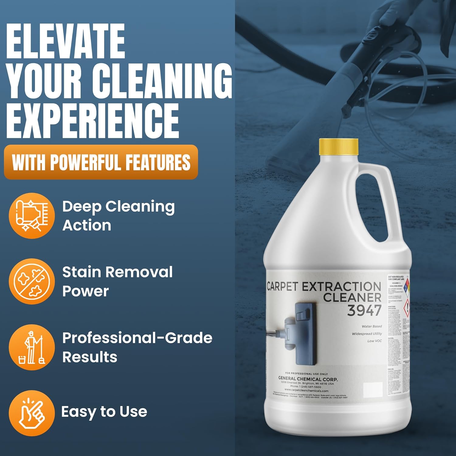 Carpet Extraction Cleaner - Water-Based Professional Deep Clean Carpet Cleaner Solution for Machine