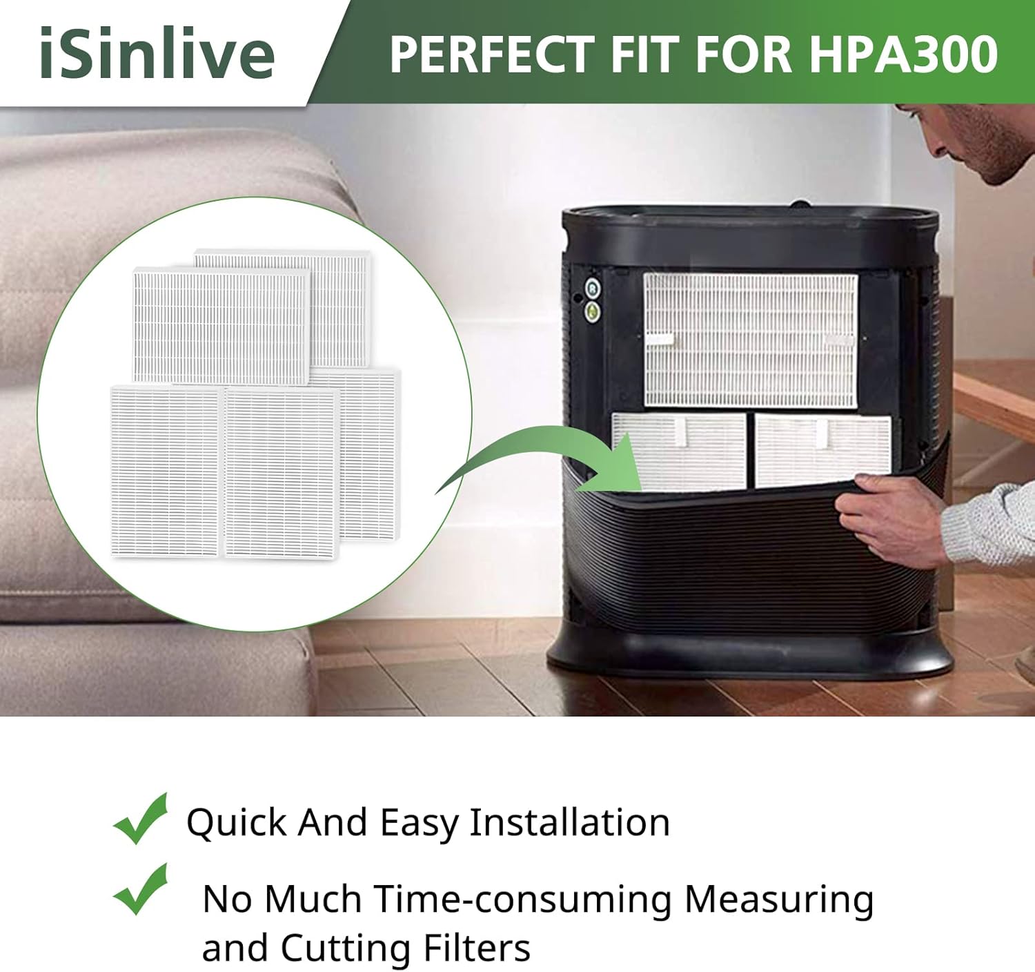 Replacement Filter R Compatible with Honeywell Air Purifier HPA300 HPA200 HPA100 and 5000 Series, 6