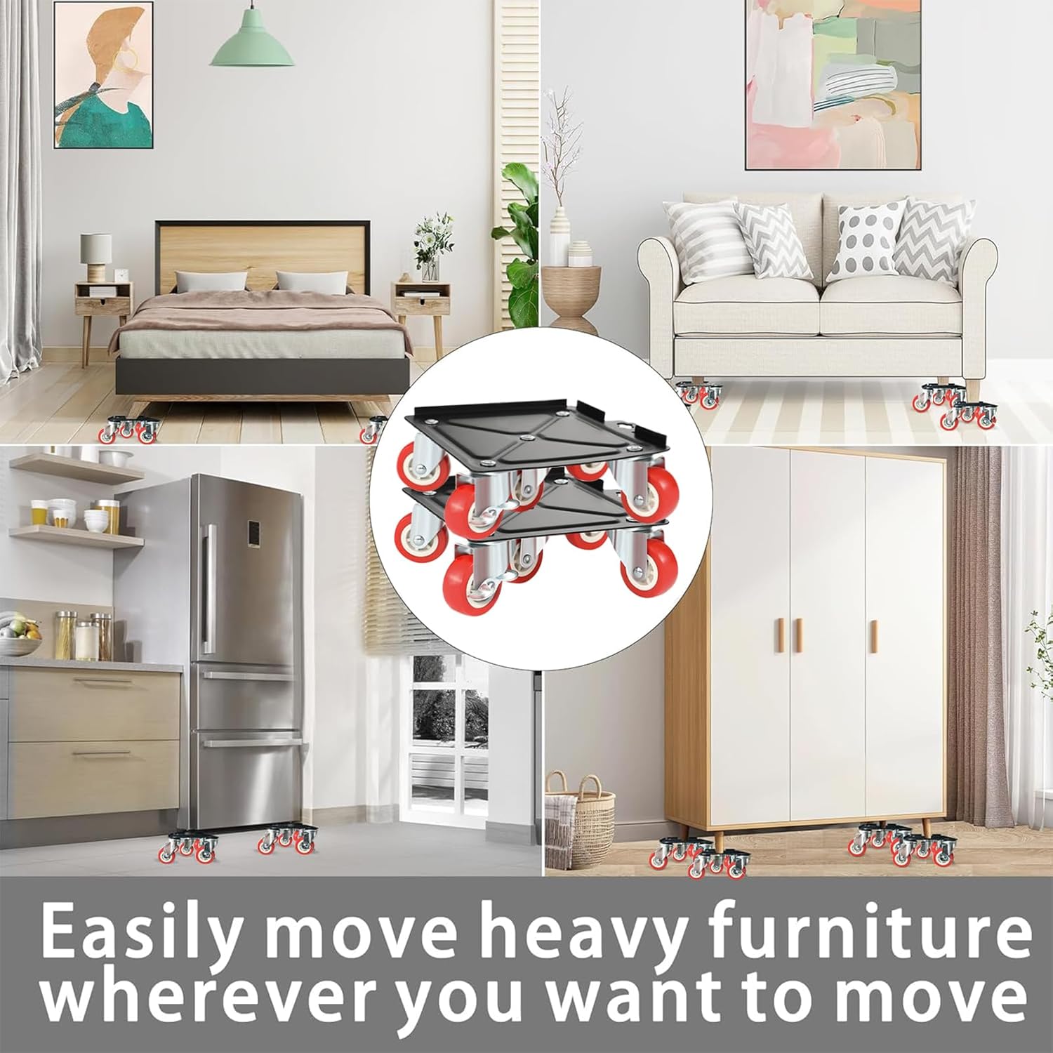 Furniture-Dolly-Furniture-Movers-with-5-Wheels, Furniture Sliders Large Size Carbon Steel Panel