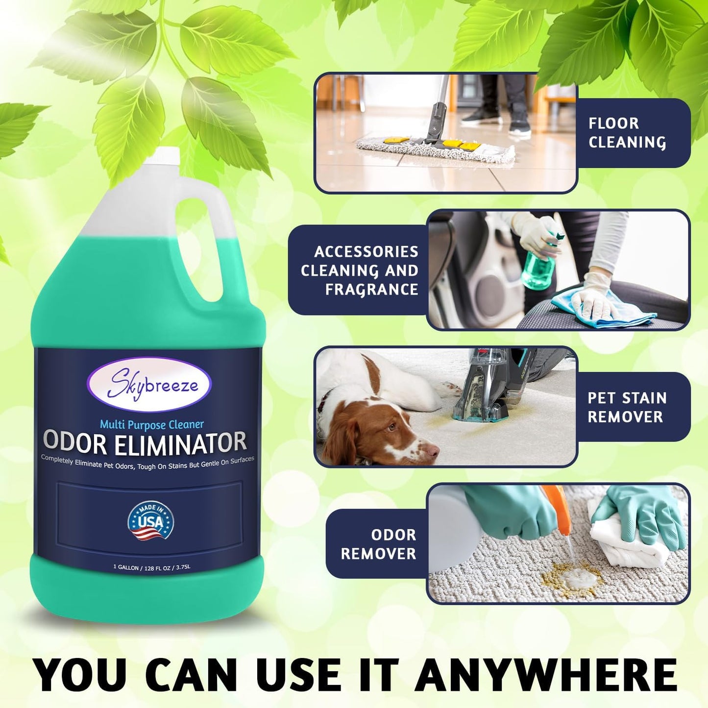 Multi Purpose Cleaner Pet Odor eliminator - pH Neutral - Strong Odor Floor Cleaner - Pet Odor