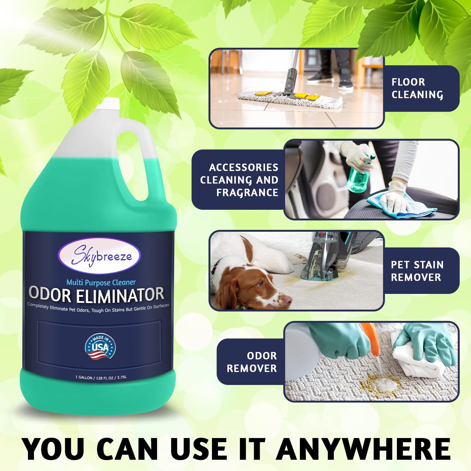 Multi Purpose Cleaner Pet Odor eliminator - pH Neutral - Strong Odor Floor Cleaner - Pet Odor