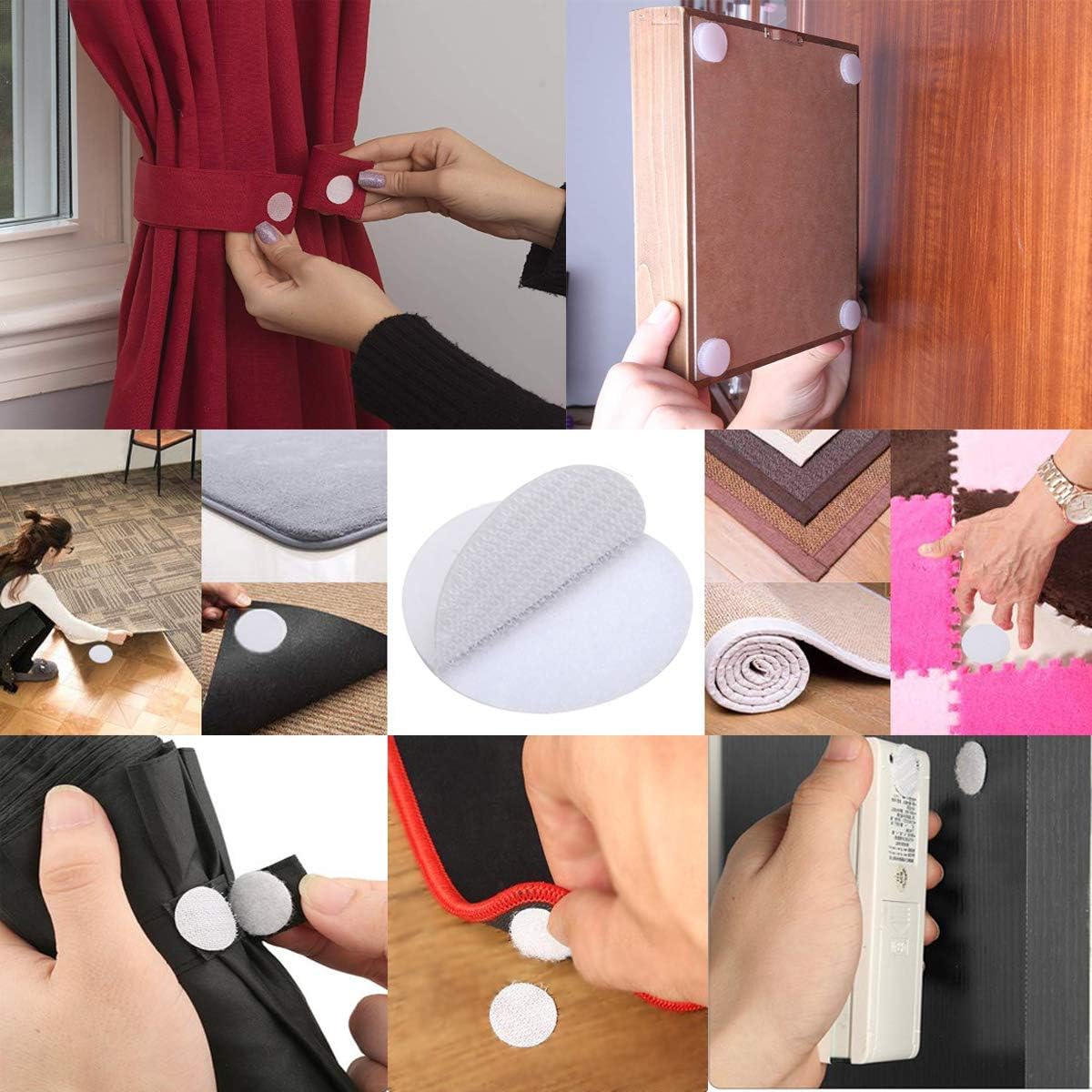 BRAVESHINE Adhesive Stickers- Removable Heavy-Weight Round Sticky Tapes Wall Mounting Tapes White