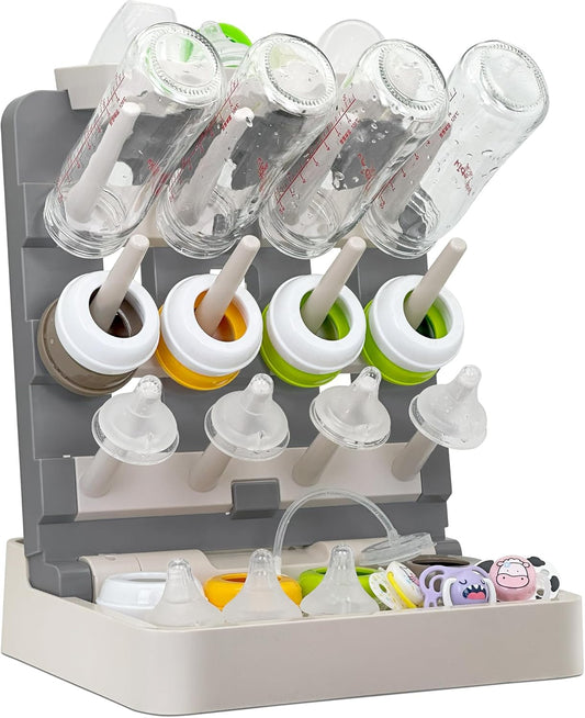 Baby Bottle Drying Rack, Vertical Standing Bottle Dryer Rack Holder-Space Saving Baby Bottle Drying