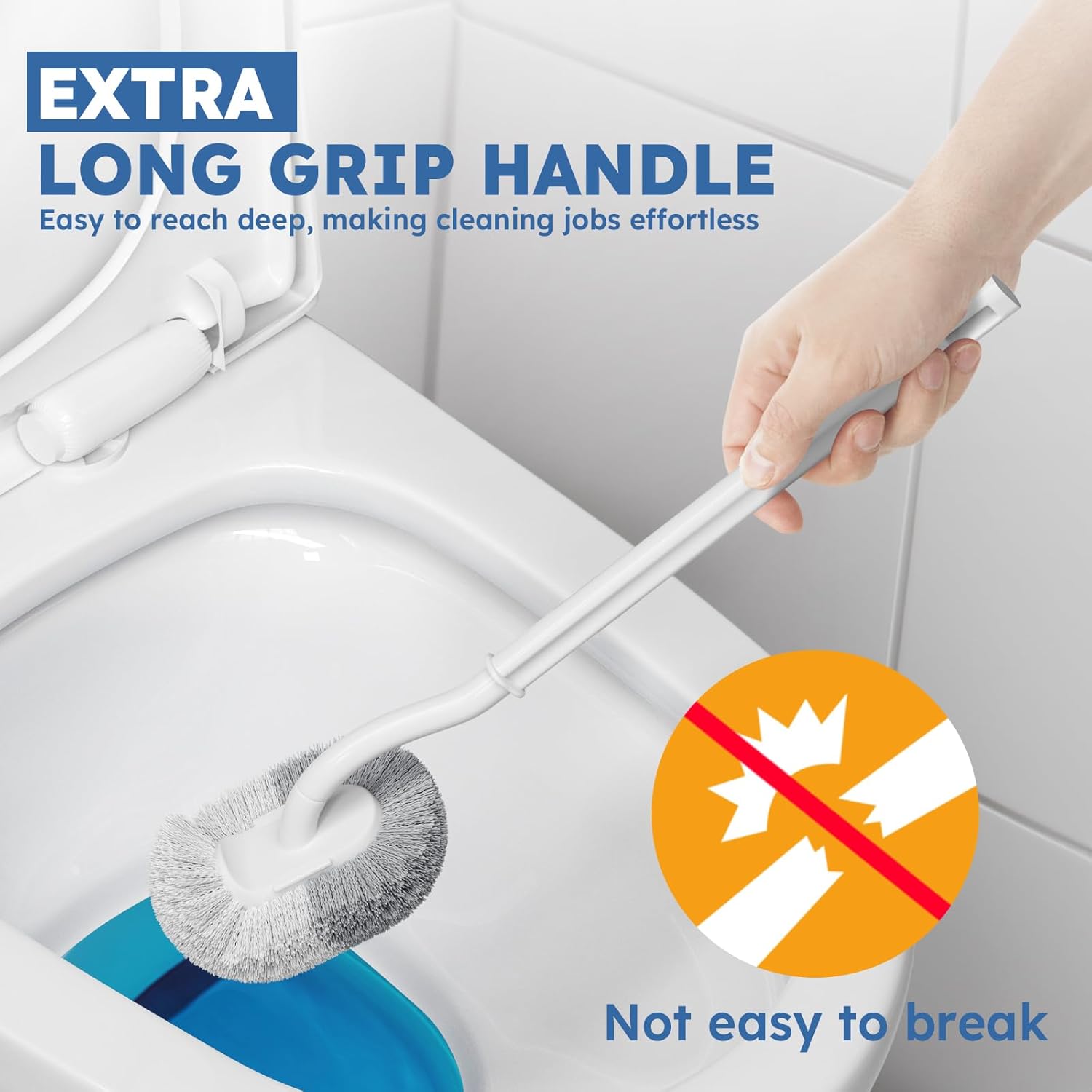 Toilet Brush, 2 Pack Toilet Brush and Holder Set with Durable Curved BristlesToilet Scrubber