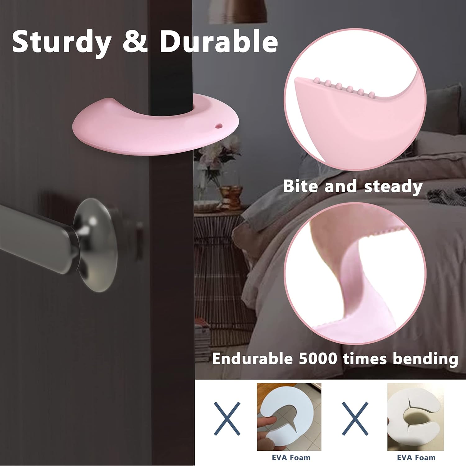 Silicone Door Pinch Guard and Door Slam Stopper, Durable Finger Pinch Guard, Prevents Pinch