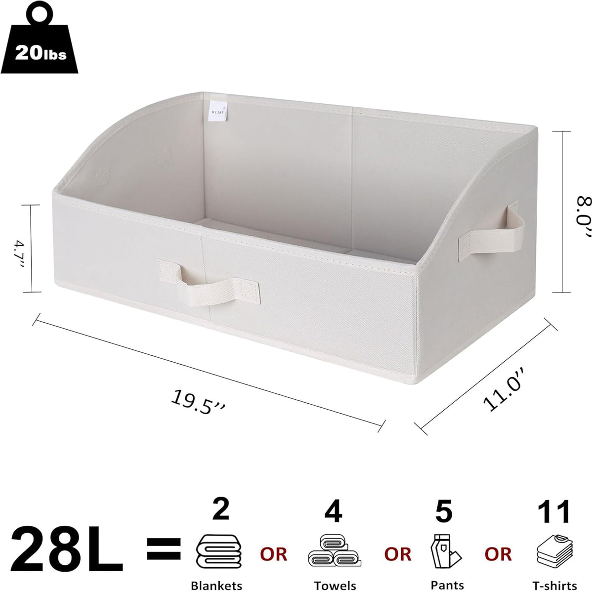 WUIKE 3 Pack Extra Large Closet Storage Bins with Handles, Fabric Trapezoid Storage Binsr for